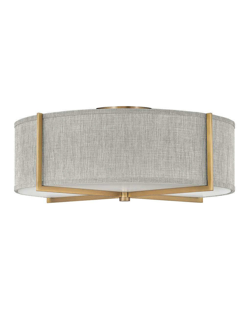 Axis Heathered Gray LED Foyer Pendant Light in Heritage Brass - Modern Farmhouse Entryway Lighting for Hallway, Porch & Staircase