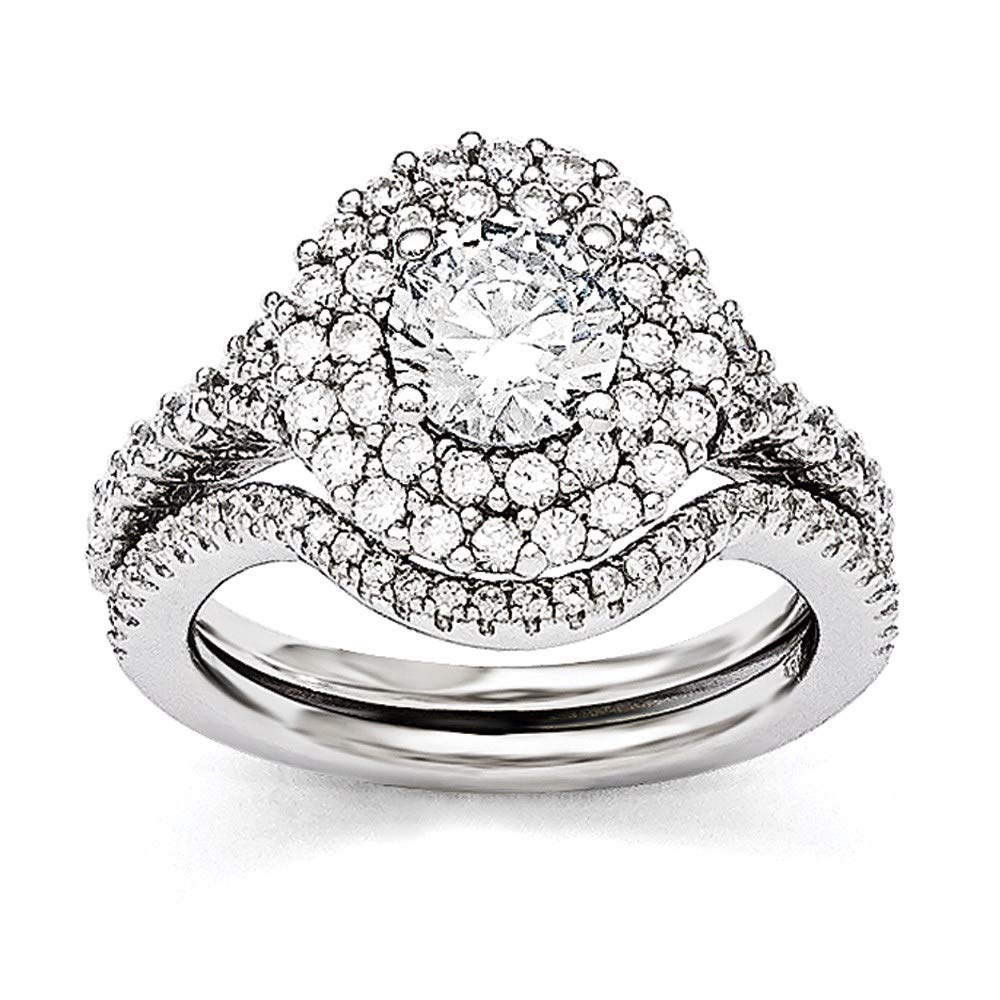 925 Sterling Silver Cubic Zirconia Bridal Ring Set - 2-Piece Wedding & Engagement Ring for Women, Sparkling Ember Design, Fine Jewelry Gift for Her - Perfect for Proposals, Anniversaries & Special Occasions