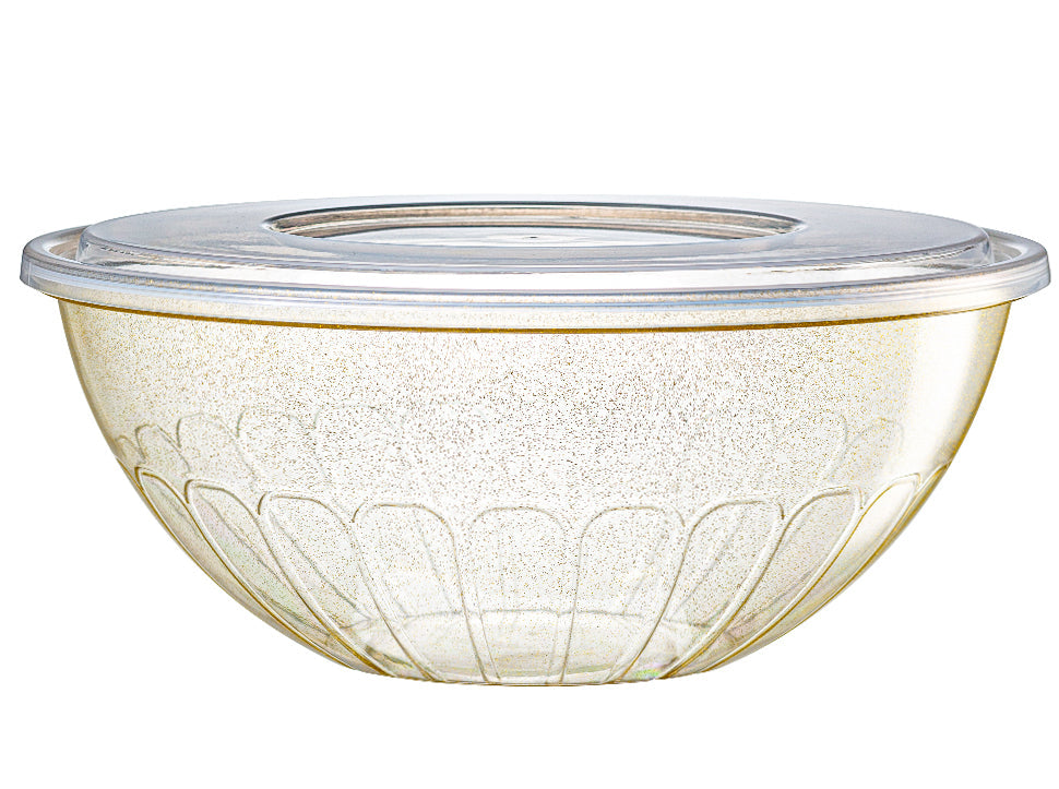 Gold Glitter Salad Bowls - Set of 3 | Elegant Party Serving Bowls for Salads, Snacks & Desserts | Perfect for Dinner Parties, BBQs & Holiday Gatherings