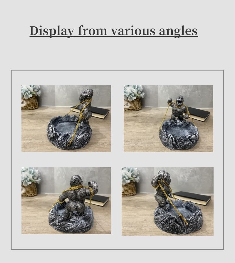 Unique Gorilla Sculpture Candy Bowl - Modern Office & Home Decor for Coffee Table, Shelf, Living Room - Perfect Gift for Animal Lovers & Art Collectors