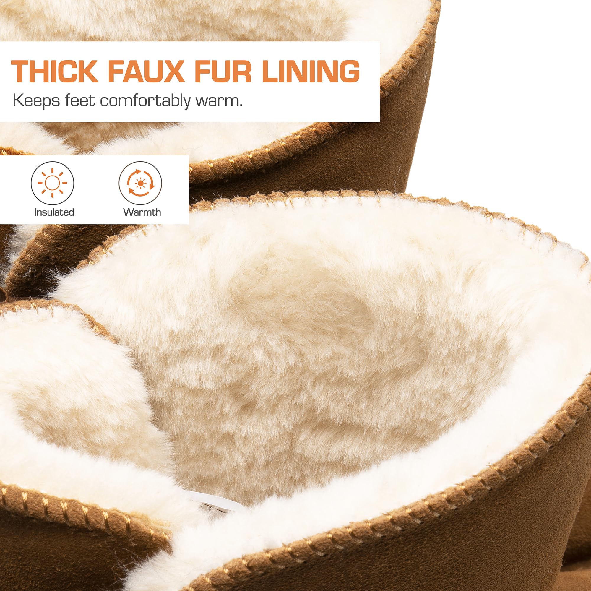 DREAM PAIRS Women's Winter Snow Boots - Genuine Suede Leather with Faux Fur Lining & Memory Foam | Warm Fuzzy Bow-Trimmed Short Booties for Women | Perfect for Outdoor Winter Activities & Indoor Comfort