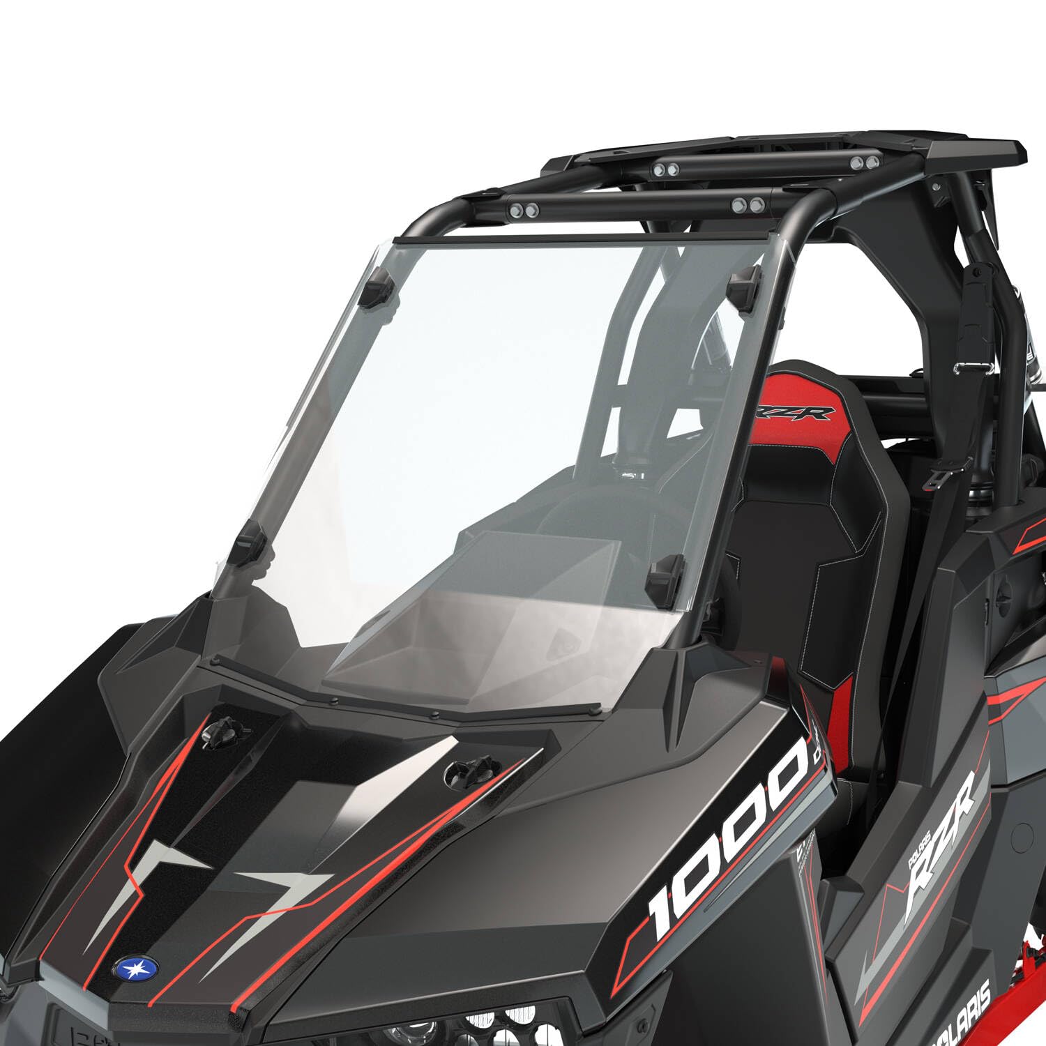 Polaris Off-Road Lock & Ride Full Windshield - Hard Coat Polycarbonate for UTV & ATV - Durable Protection for Trail Riding & Off-Road Adventures