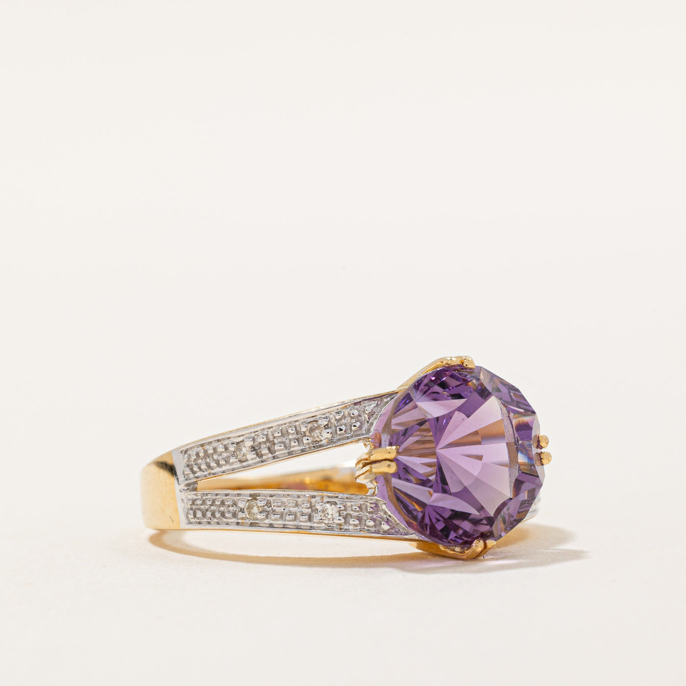 5.00ct Amethyst & 0.04ct Diamond Cocktail Ring - Size 9 | Elegant Purple Gemstone Jewelry for Women | Perfect for Evening Parties, Weddings & Special Occasions