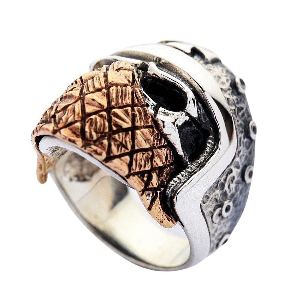 Bandana Rider Skull Sterling Silver Biker Ring for Men - Gothic Punk Motorcycle Jewelry - Perfect for Biker Gangs, Rock Concerts & Edgy Fashion