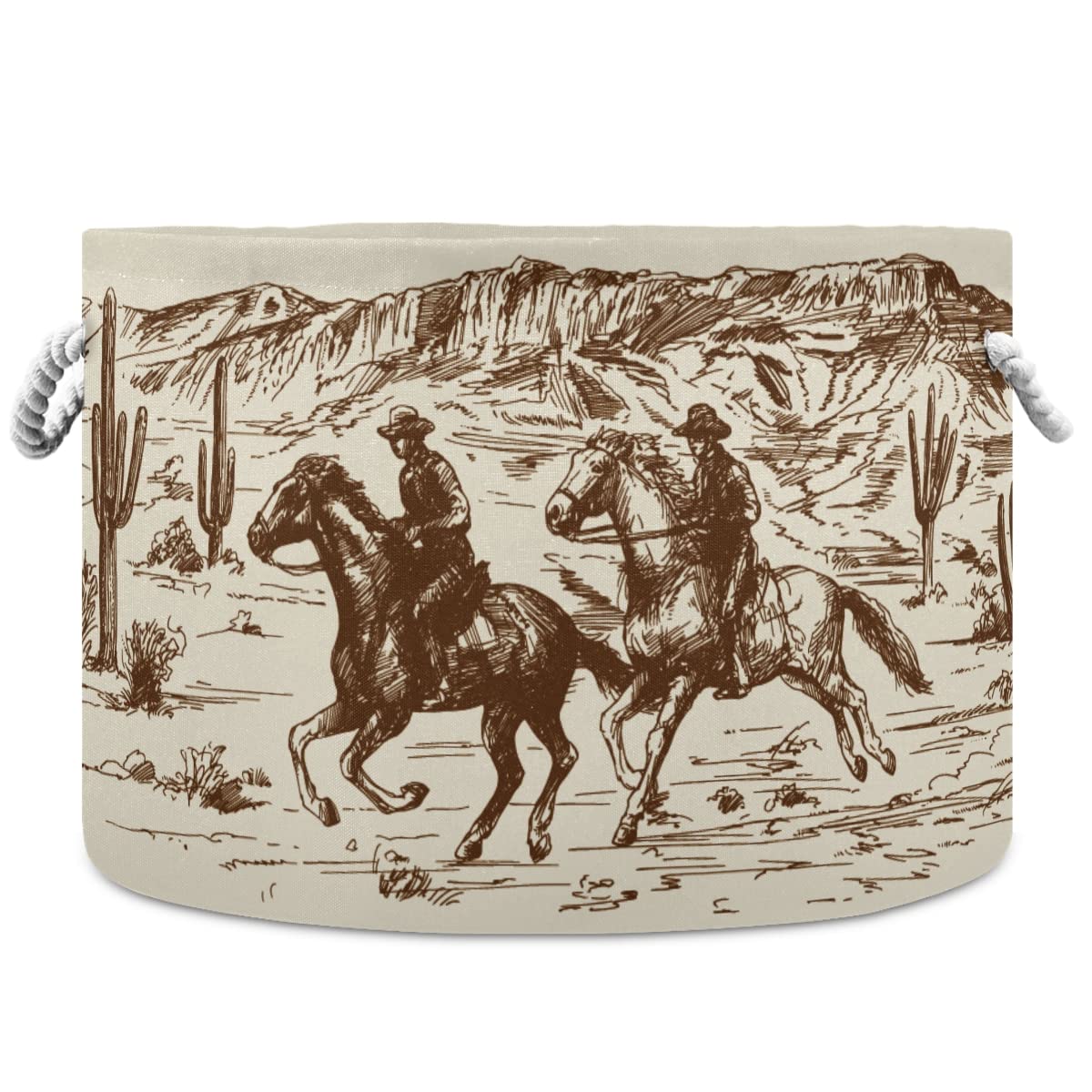 Large American Cowboys Toy Storage Basket - Kids Laundry Hamper for Nursery, Clothes, Toys & Books | Durable Home Decor Organizer for Playroom, Bedroom & Living Room