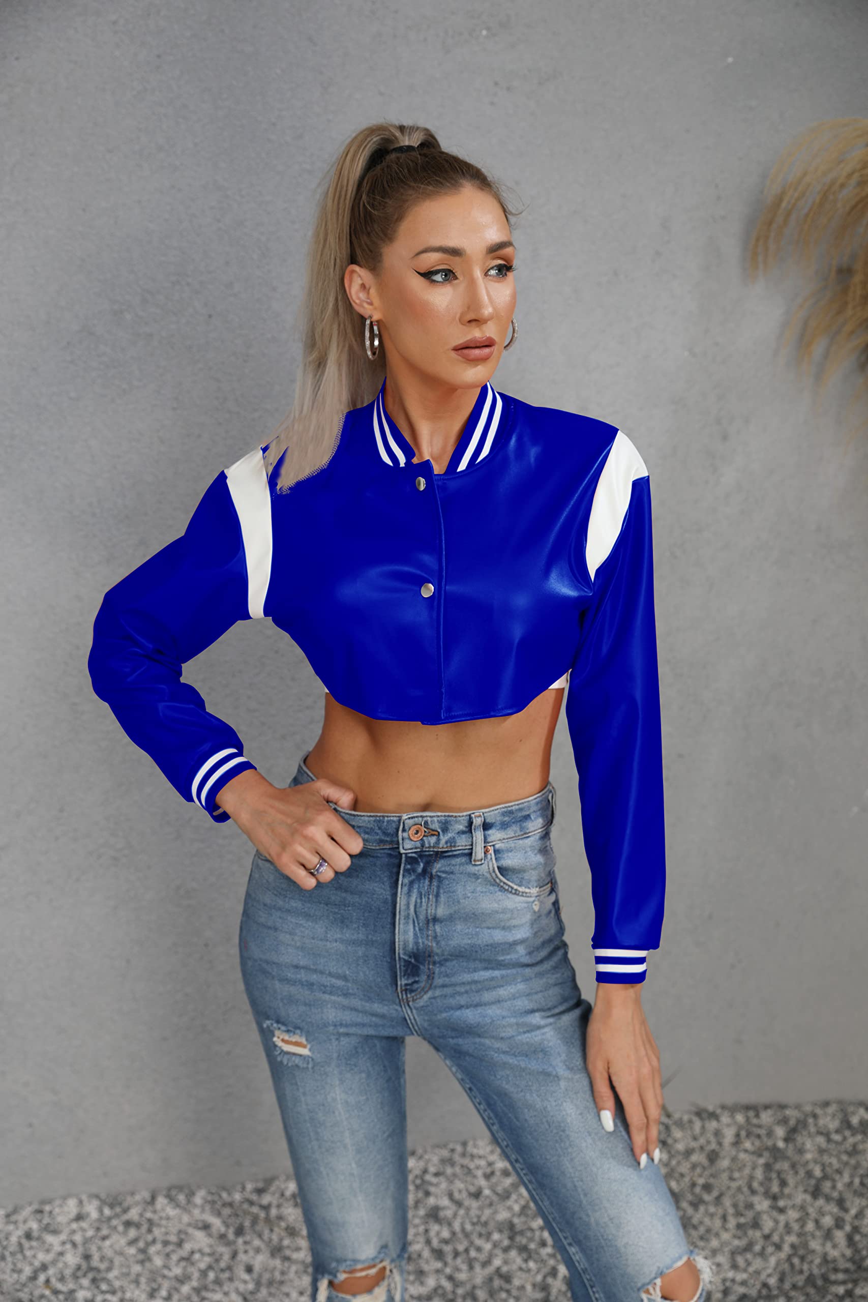 Women's Faux Leather Motorcycle Jacket - Cropped Moto Biker Coat, Lightweight PU Leather Bomber Jacket for Women | Perfect for Riding, Casual Outfits & Night Out