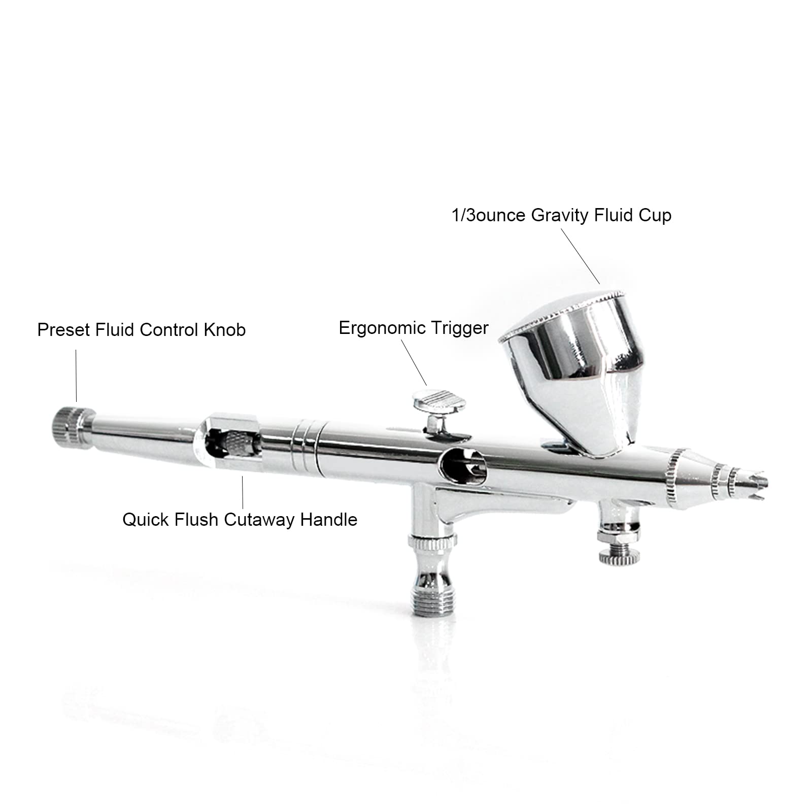 LEFUTUR Dual Action Gravity Feed Spray Gun Kit - 0.3mm Nozzle & 1/3 oz Cup for Automotive Painting, DIY Projects, Cake Decorating & Hobby Art | Professional Airbrush Tool for Cars, Crafts & Baking