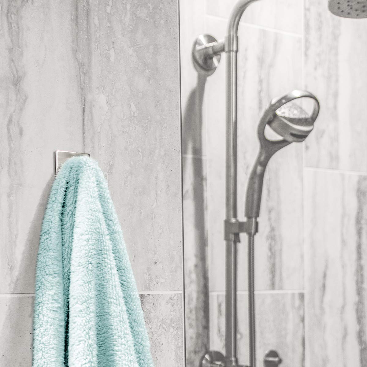 Barton Adhesive Wall Hooks - Heavy Duty Stainless Steel Hooks for Hanging Coats, Hats, Towels & Robes - Waterproof Bathroom & Bedroom Organizer - Perfect for Home, Dorm & Office Organization