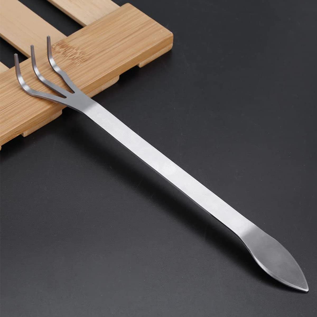 Stainless Steel Root Rake - 3 Prong Garden Tool for Bonsai & Plants - Perfect for Soil Loosening & Gardening