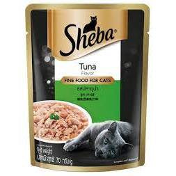 Sheba Premium Wet Cat Food Pouches - Nutrient Rich, Grain Free, 24 Pack (70g Each) - Perfect for Adult Cats & Kittens, Ideal for Mealtime & Travel