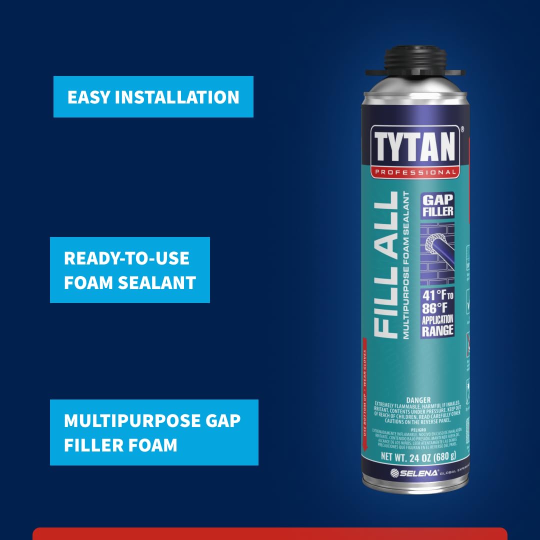 Fill All 24 oz. Expanding Gun Foam Sealant (6 Can Kit) - Great for Gaps, Cracks & Insulation in Construction, Home Repair & DIY Projects