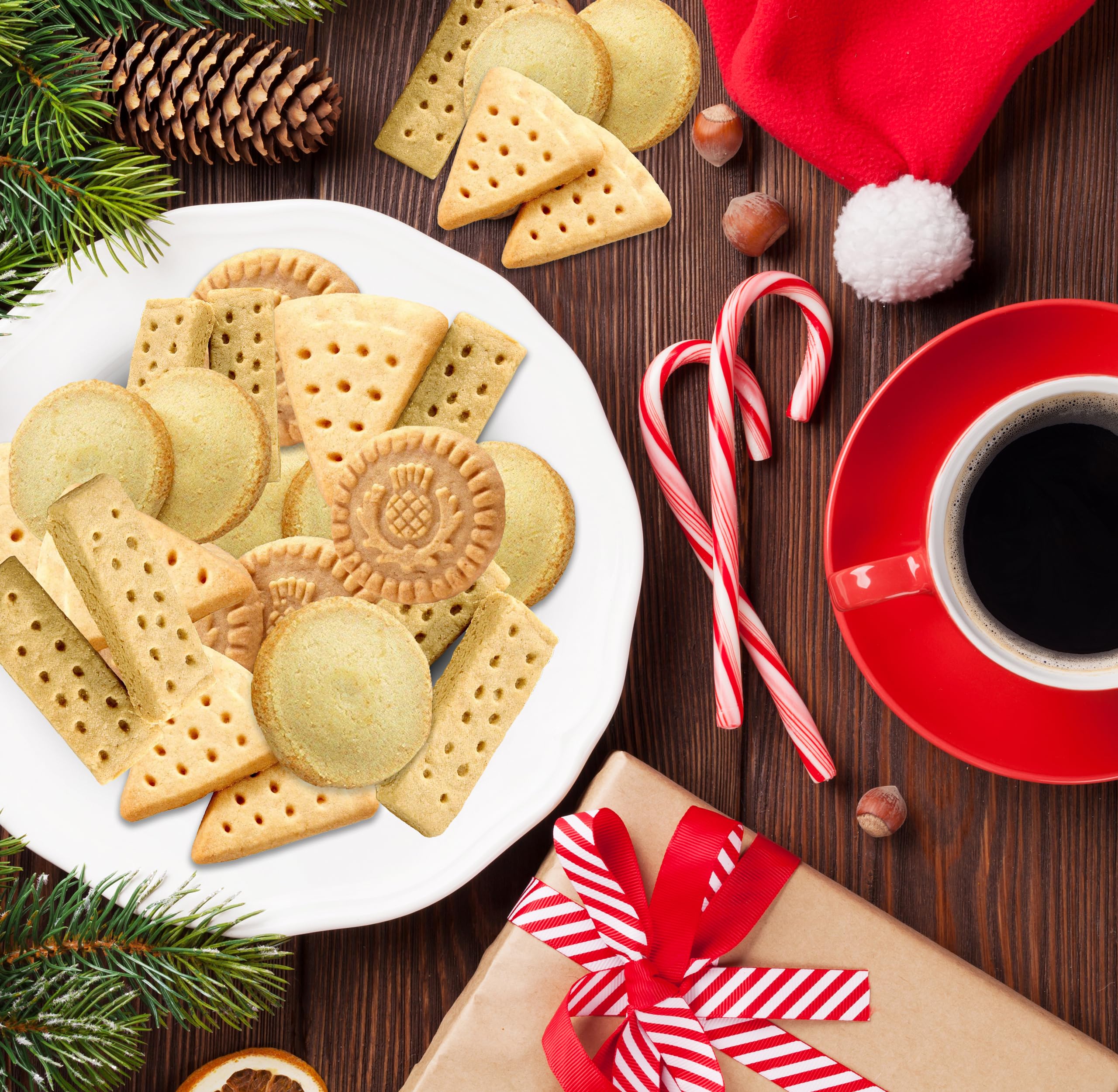 Premium Scottish Shortbread Cookies 4-Pack - Individually Wrapped Assortment (Triangle, Fingers, Highlanders & Rounds) with Gift Bag - Perfect for Tea Time, Gifts & Holiday Treats