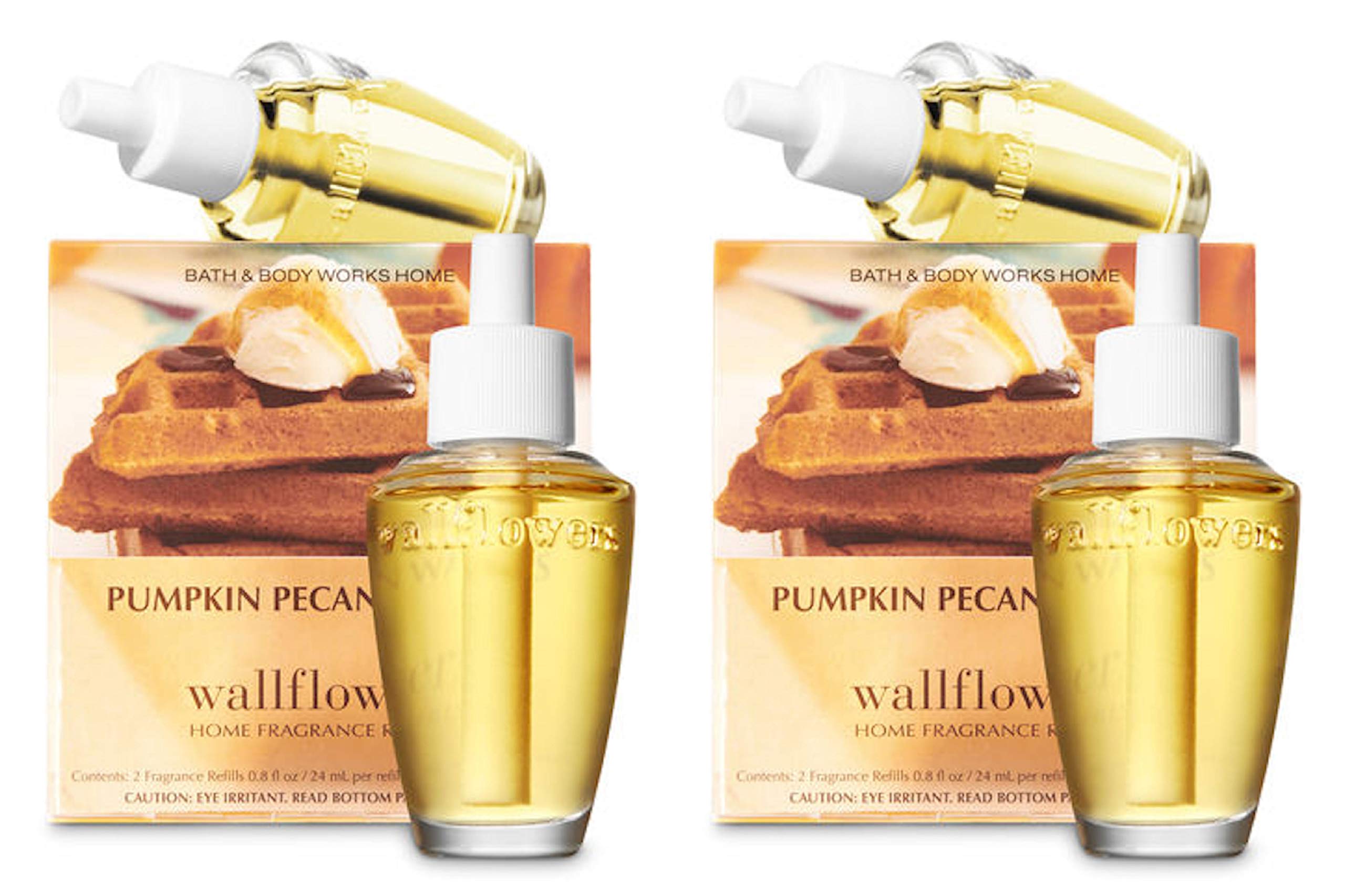 Bath and Body Works Pumpkin Pecan Waffles Wallflower Fragrance Refills - 2 Pack (4 Bulbs) for Home Scenting | Perfect for Living Room, Bedroom & Bathroom