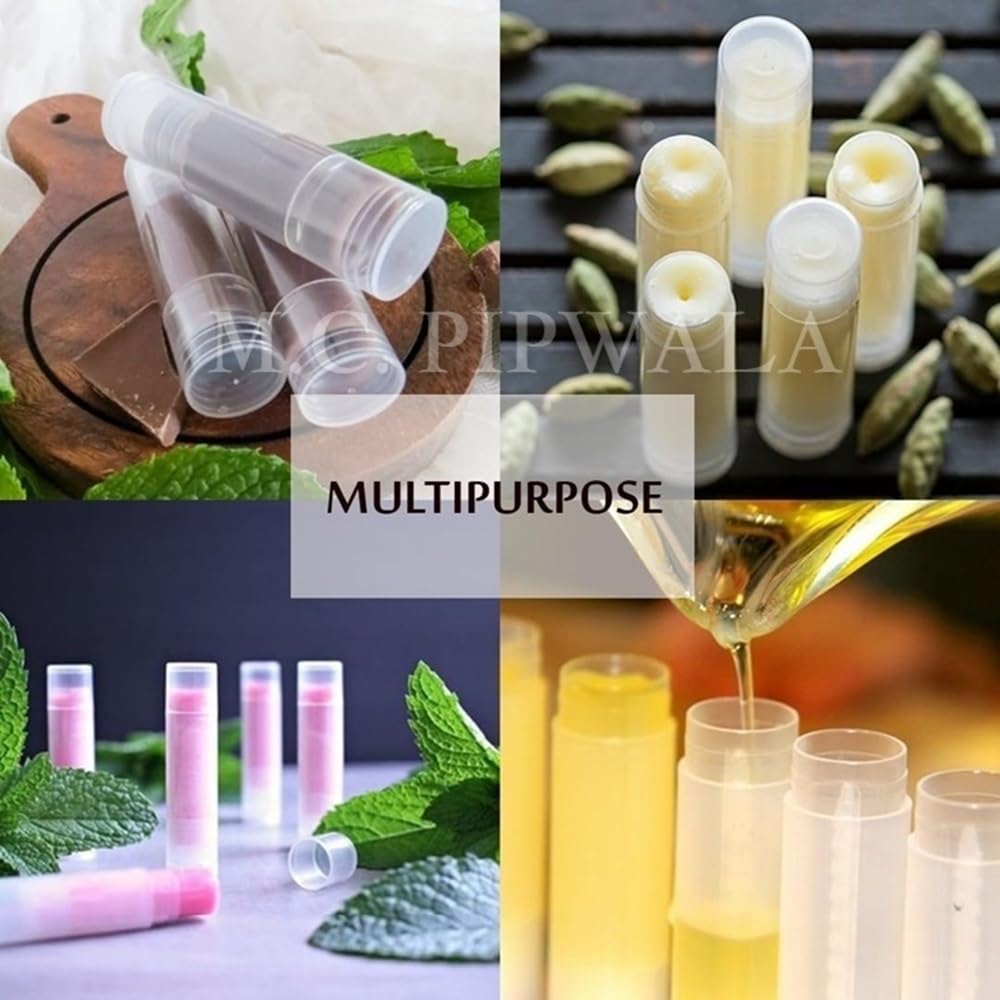 Refillable Clear Plastic Lip Gloss Tubes - Empty Lip Balm & Lipstick Containers Set (10 Pack) for DIY Cosmetics, Travel & Makeup Organizing