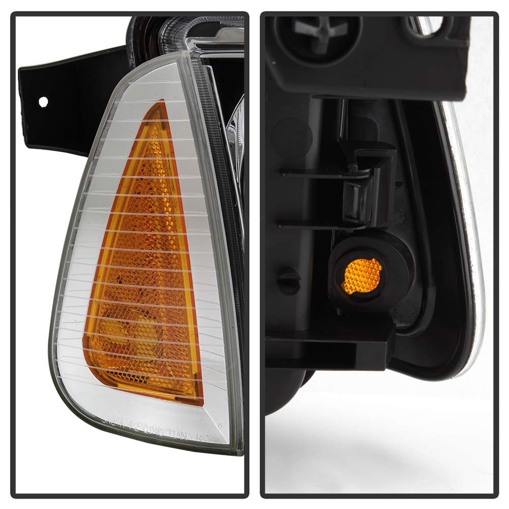 ACANII Chrome Housing Headlights & Corner Lights for 2006-2010 Dodge Charger - 4Pcs Set (Driver & Passenger Side) | High-Performance Lighting Upgrade for Night Driving & Enhanced Style