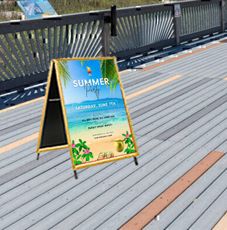 20x20 Wooden A-Frame Sign Holder with 1 1/4