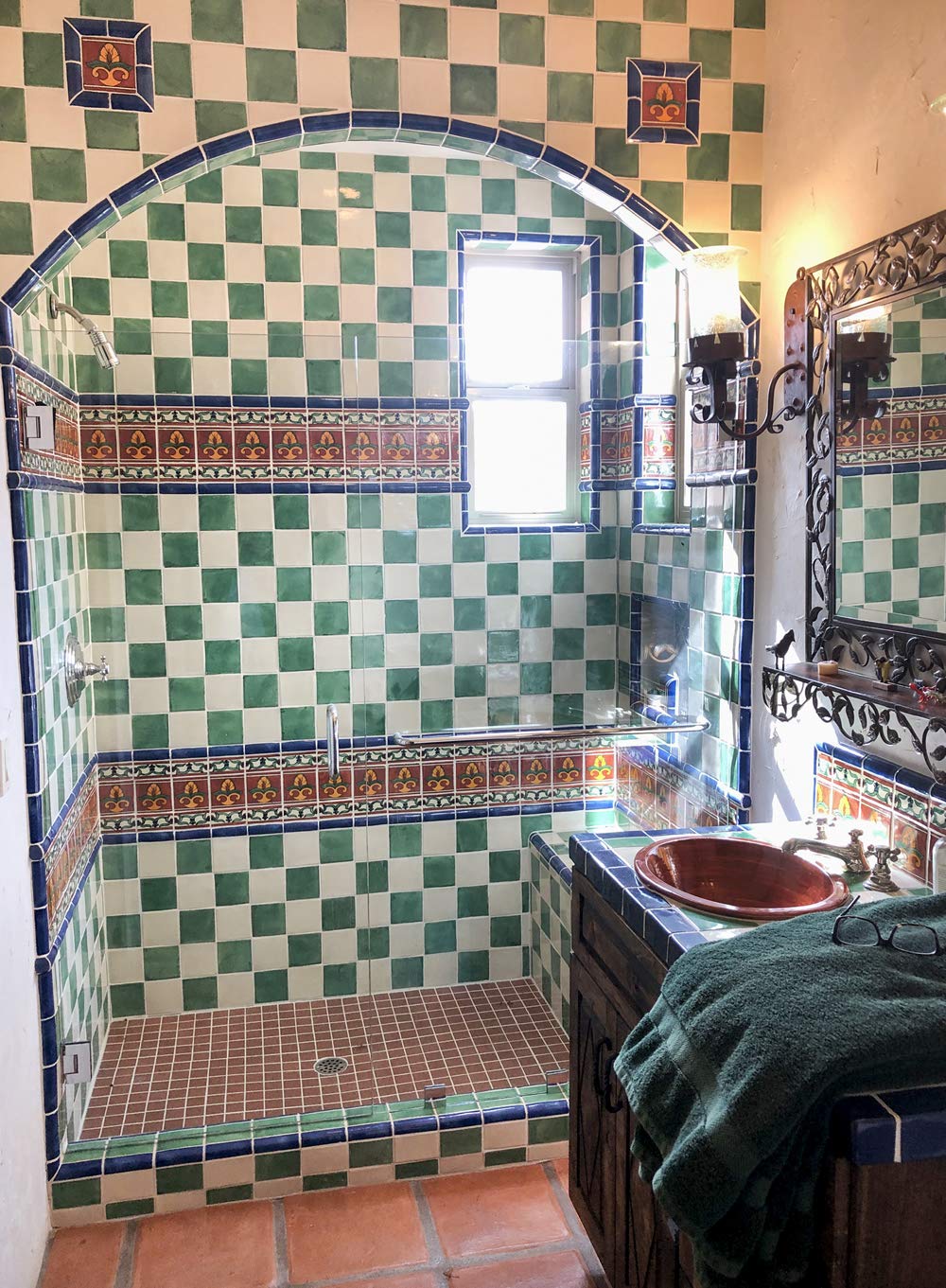 Authentic Talavera Mexican Ceramic Tiles - Box of 90 (4¼ x 4¼ Inches) Verde Hoja - Perfect for Kitchen Backsplash, Bathroom Walls & DIY Home Decor Projects