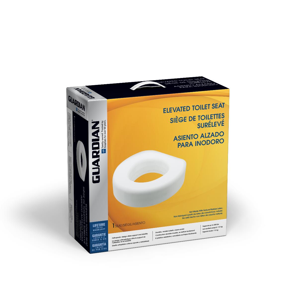 Medline 5 Raised Toilet Seat - Comfortable & Secure Elevated Toilet Seat for Seniors & Disabled - Easy Installation, Non-Slip Design - Ideal for Elderly Care, Post-Surgery Recovery & Bathroom Safety