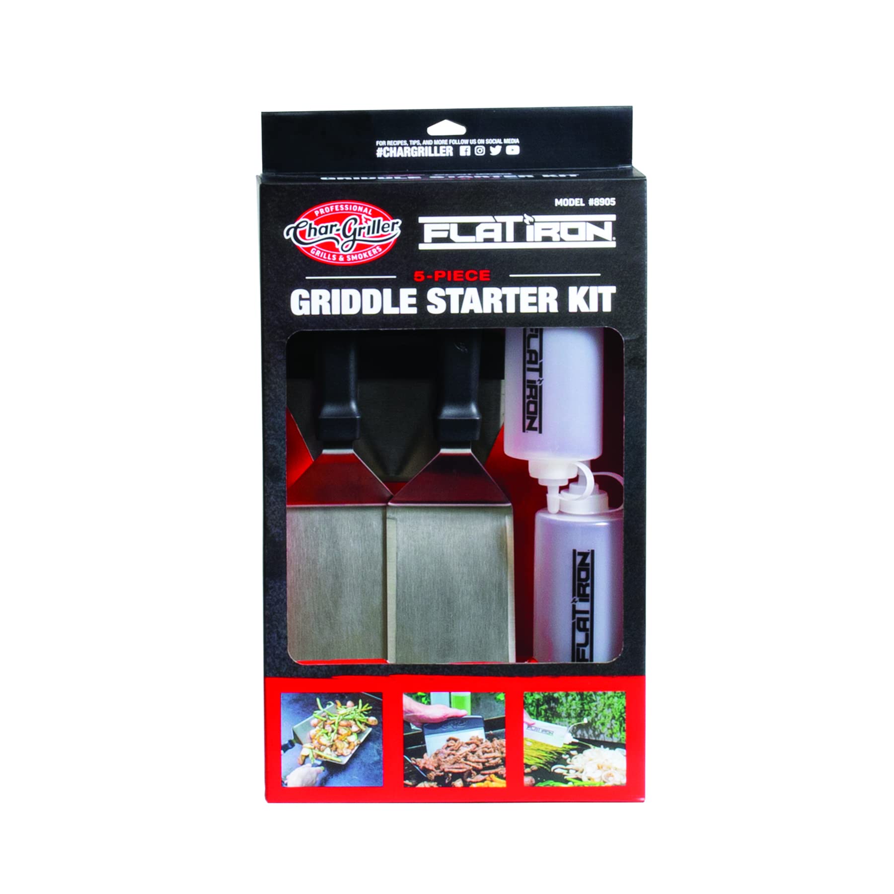 Char-Griller 8905 Stainless Steel Griddle Accessory Kit for Outdoor Grilling - Perfect for BBQ, Camping & Backyard Cooking