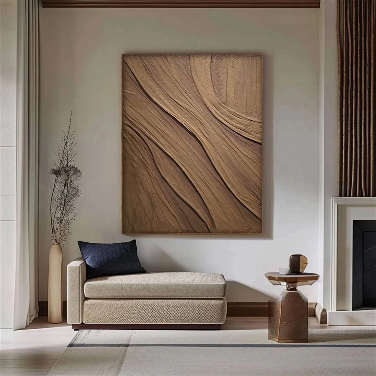 Beige & Brown Abstract Wall Art Print #BB117 - Modern Home Decor for Living Room, Bedroom & Office