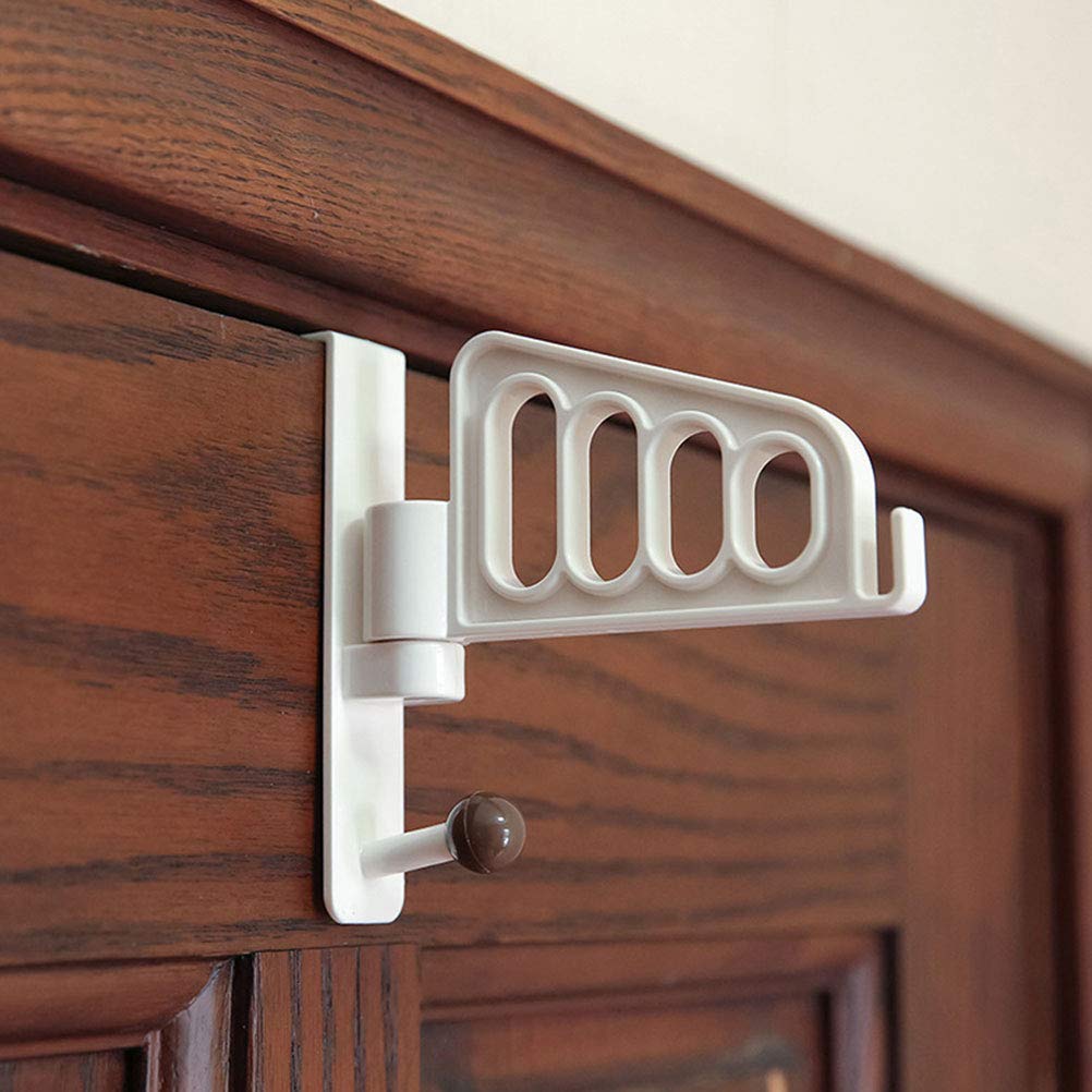 DOITOOL 1-Pack Heavy Duty Over Door Hooks for Hats, Coats & Clothes - White Space Saving Wall Mounted Organizer for Bedroom, Closet & Entryway Storage