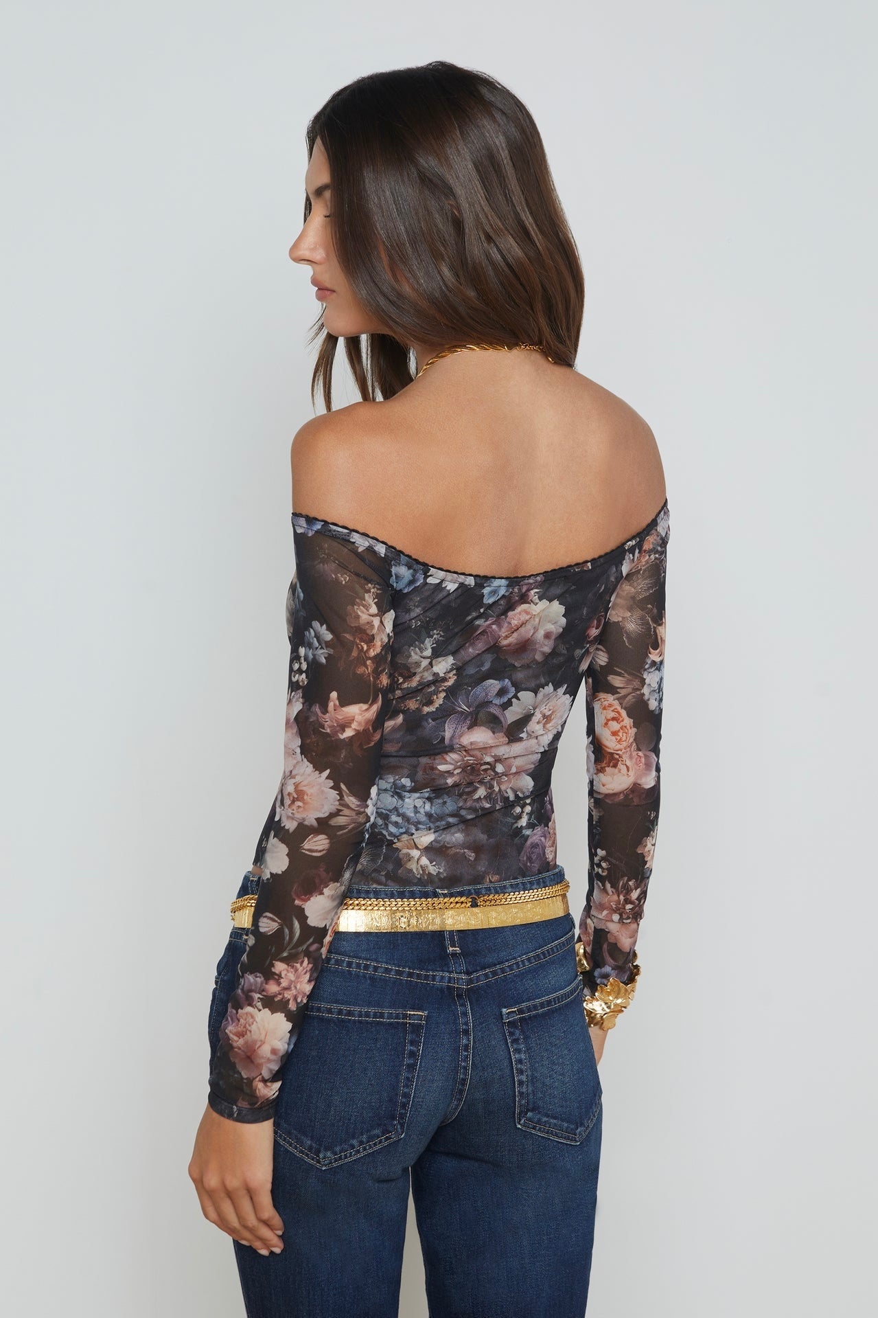 L'Agence Peonie Off The Shoulder Bodysuit for Women - Sexy Sleeveless Stretch Bodysuit for Night Out, Party & Date Night