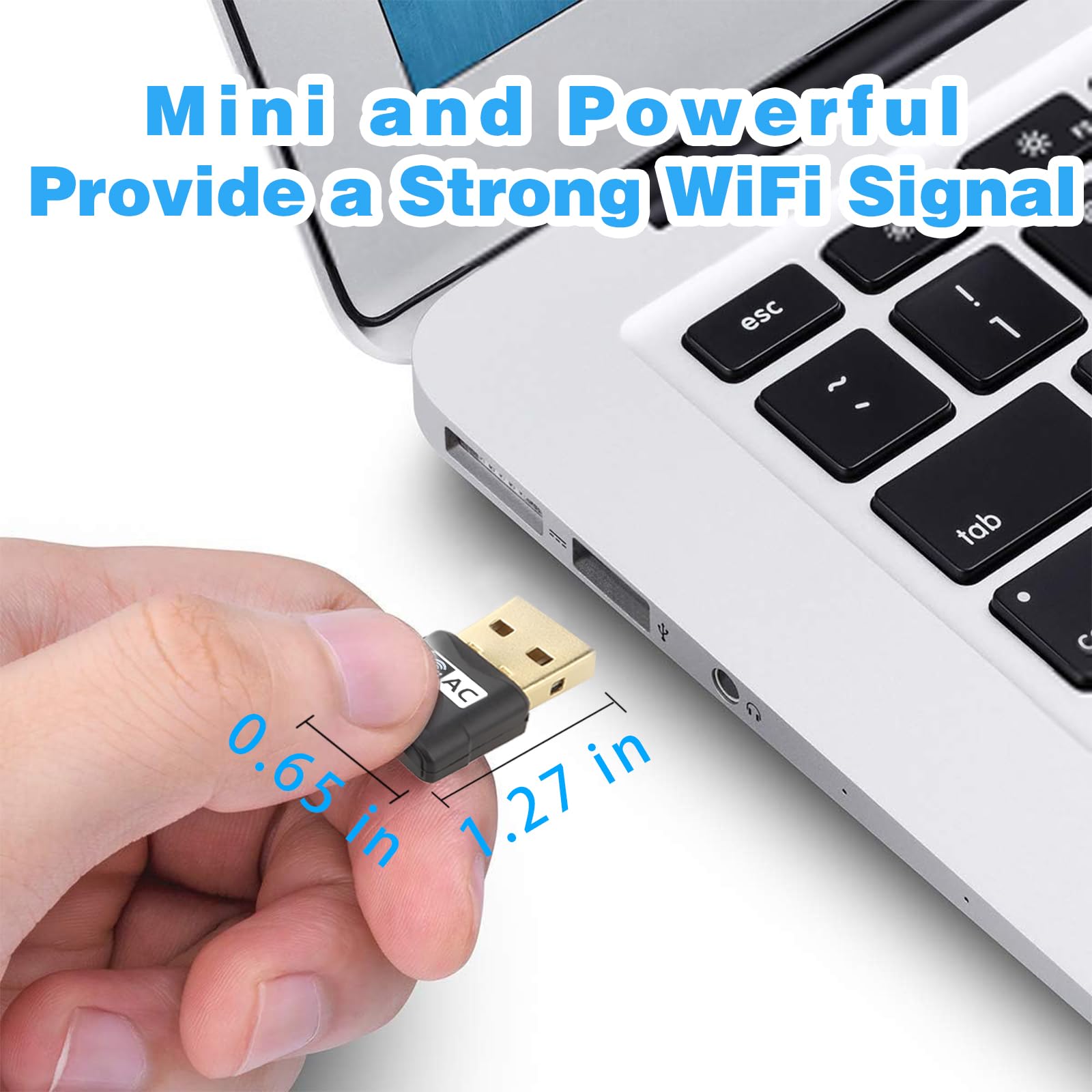 600Mbps High Speed USB WiFi Adapter for PC - Dual Band 5GHz/2.4GHz Wireless Network Dongle with Extended Range & High Gain Antenna - Compatible with Windows 11/10/8/7/XP - Perfect for Gaming, Streaming & Remote Work on Desktop/Laptop Computers