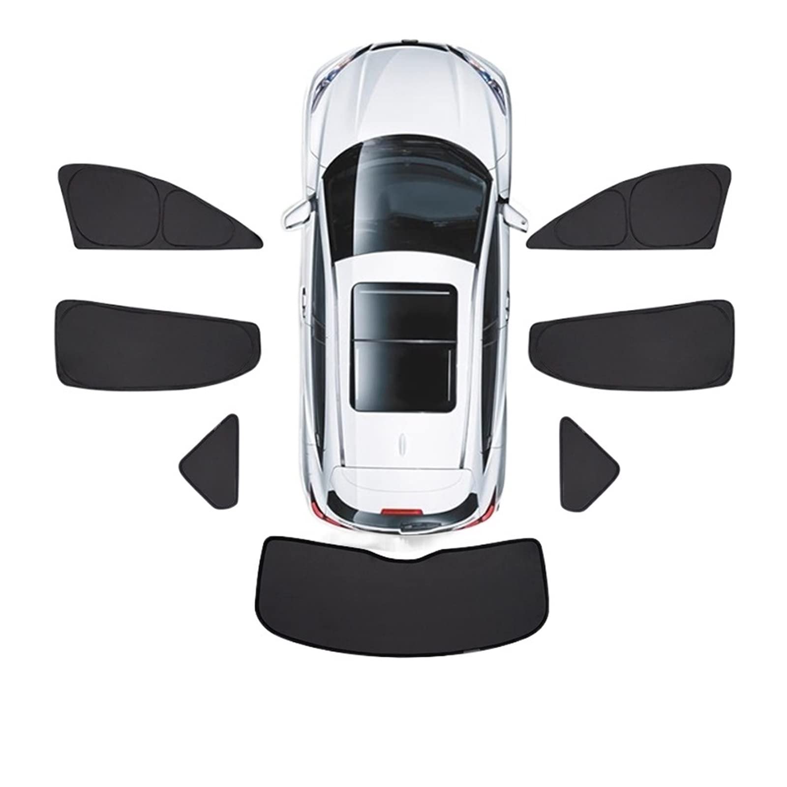 Tesla Model 3 S X Y Sunshade Visors (2021-2022) - Side Window Privacy Trim & Windshield Sun Protection - 7-Piece Set (Color: My 7pcs B) - Perfect for Summer Driving, Road Trips, and UV Protection
