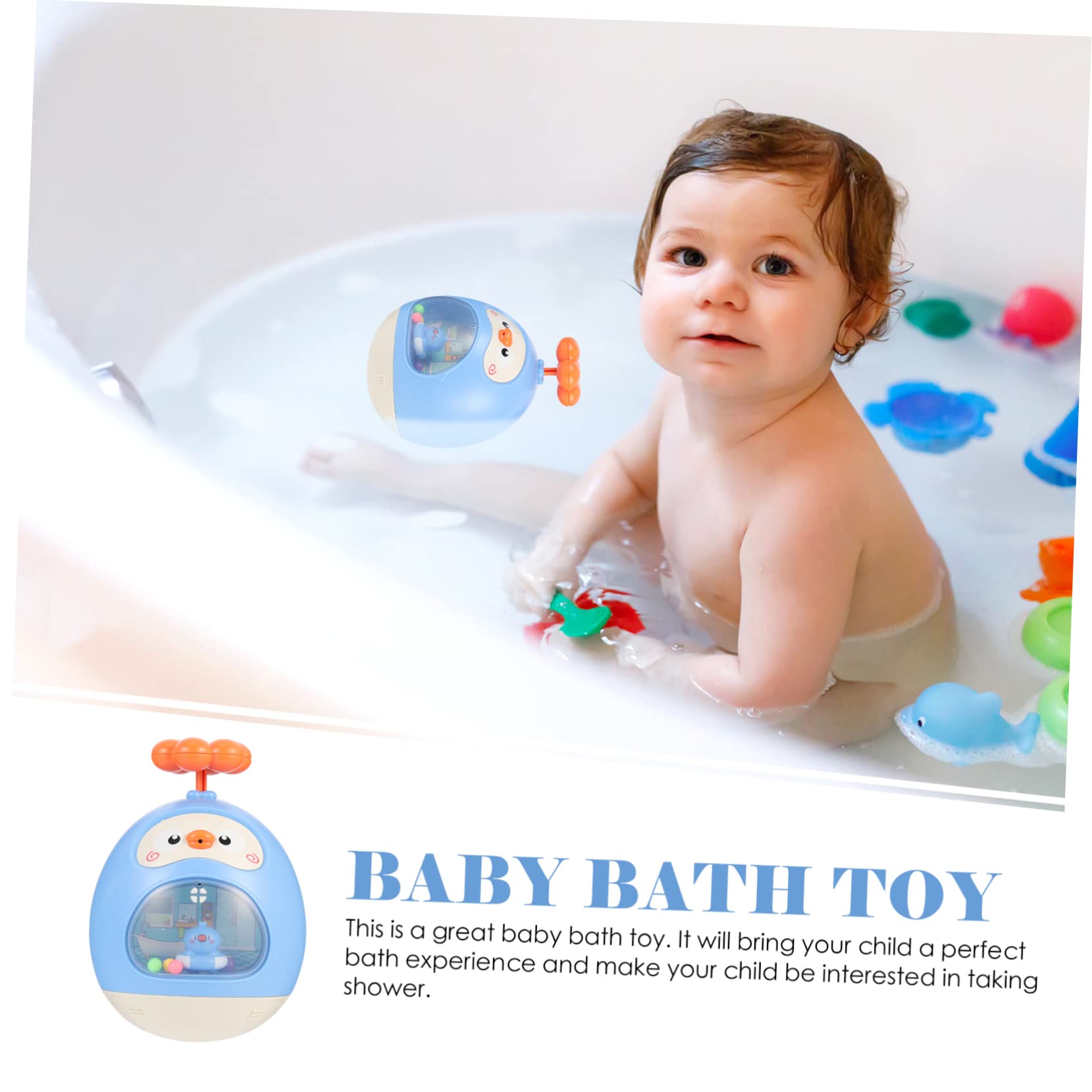 DRESSOOS Spinning Water Tumbler Toy - Fun Bath & Beach Toys for Kids, Sky-Blue ABS Plastic Water Play Toy for Pool, Outdoor & Indoor Playtime