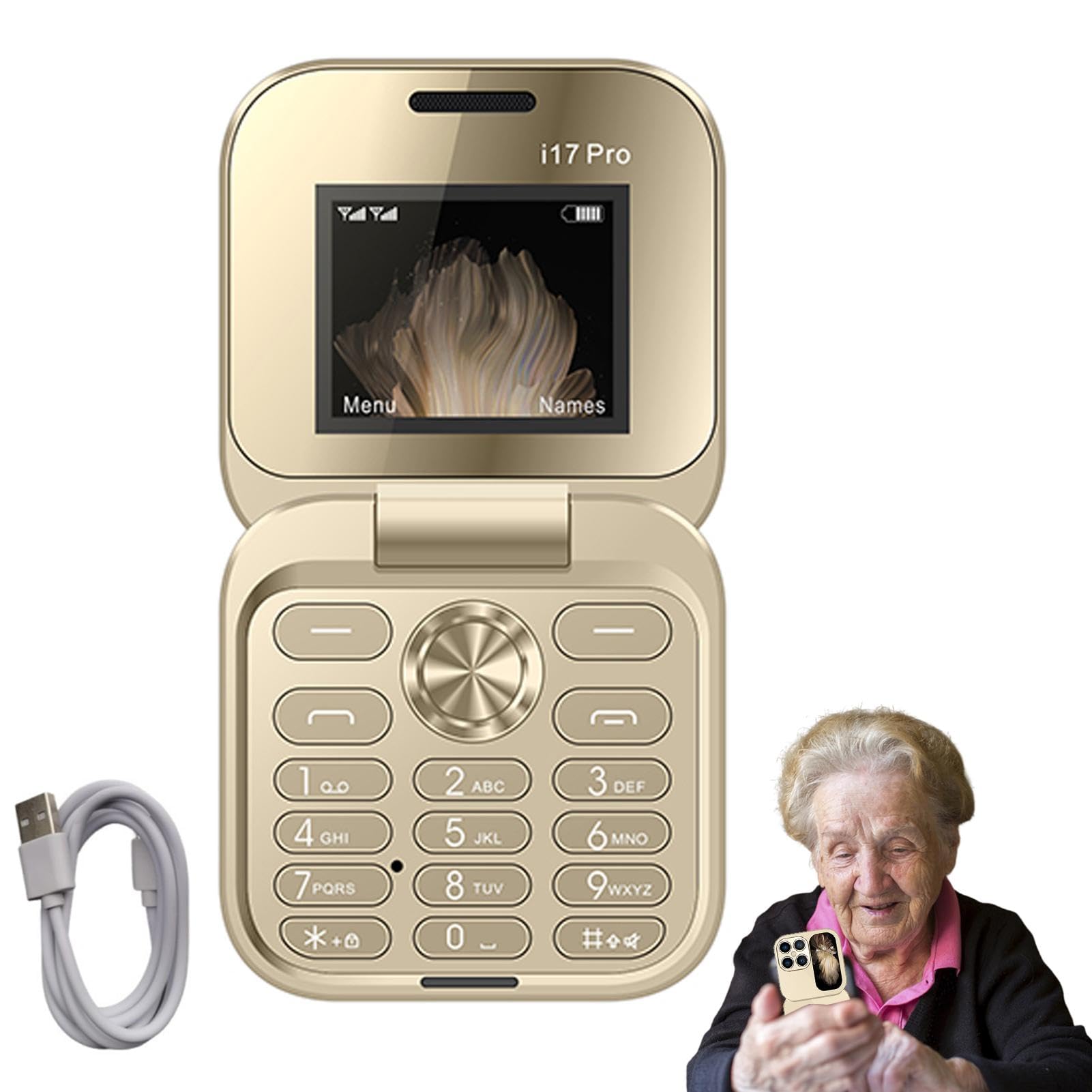 Senior-Friendly Flip Phone - Easy-to-Use Mobile for Elderly with Large Buttons & Hearing Aid Compatibility | Perfect for Grandparents, Emergency Calls & Simple Communication