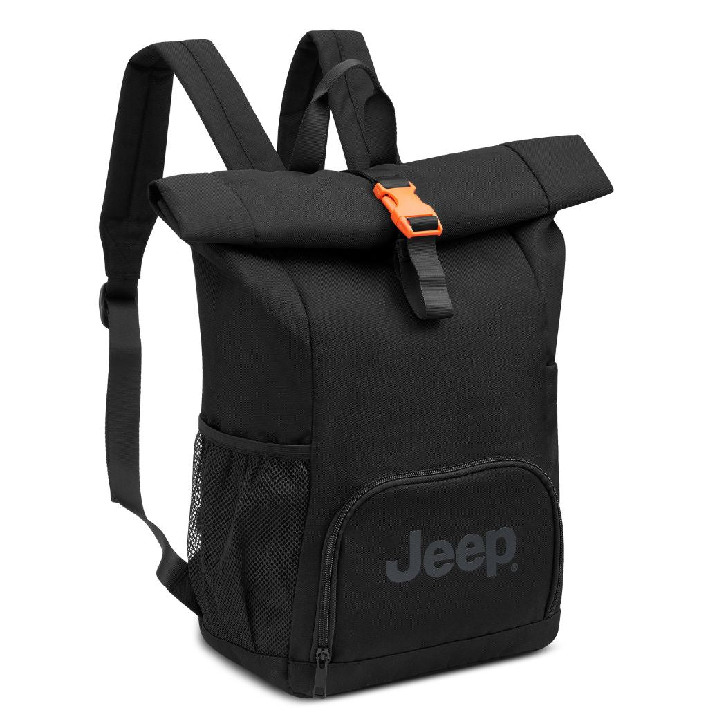 Jeep Rolltop 17 Laptop Backpack - Waterproof & Durable Black Backpack for Men & Women - Perfect for Work, Travel & Outdoor Adventures