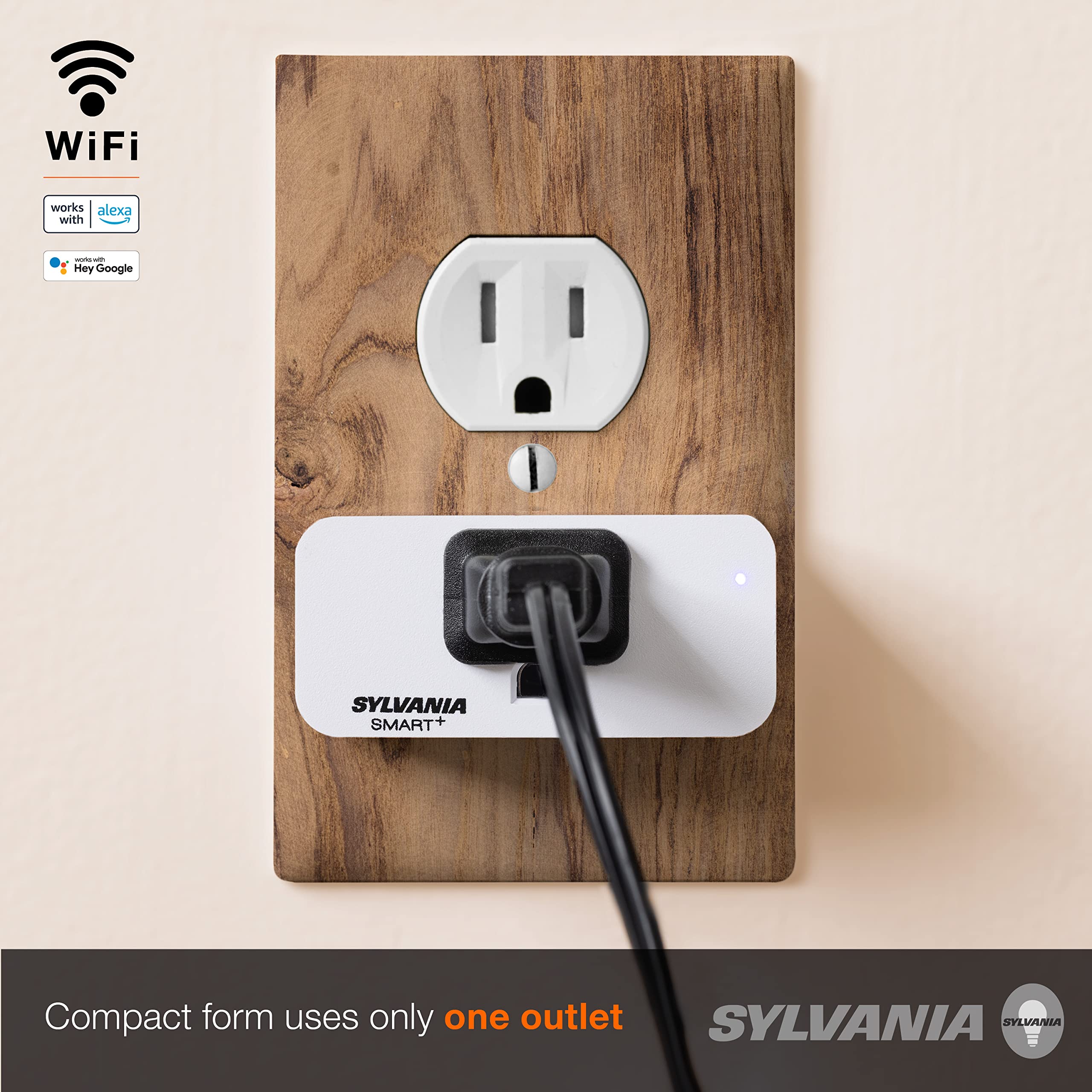 SYLVANIA Smart Plug 4 Pack - WiFi Outlet with Voice Control, Works with Alexa & Google Home, Remote Control via App, Timer & Scheduling, White (75703) - Perfect for Home Automation & Smart Lighting