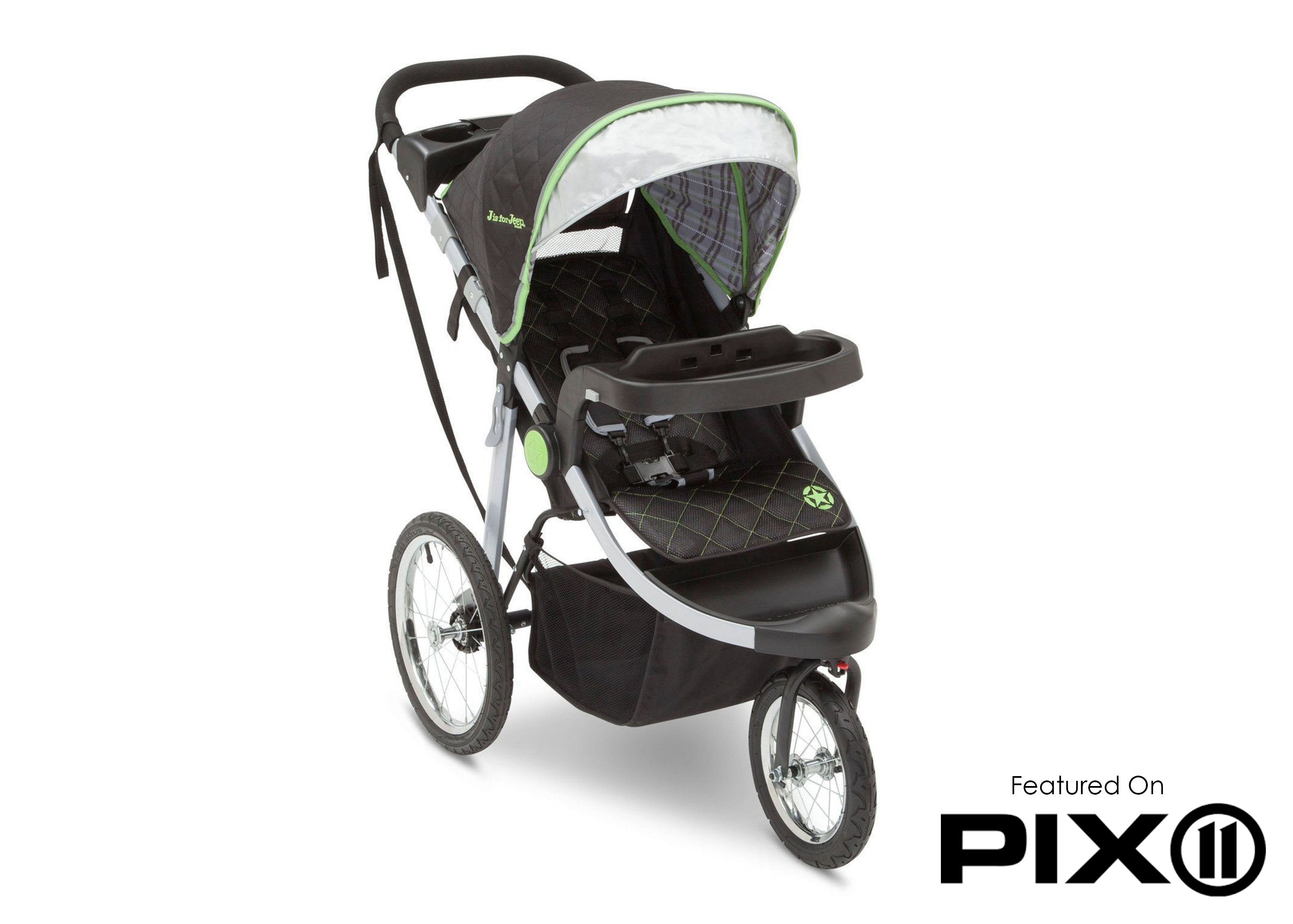 J is for Jeep® Brand All-Terrain Jogging Stroller for Cross-Country Running - Perfect for Outdoor Adventures, Trail Jogging & Family Walks
