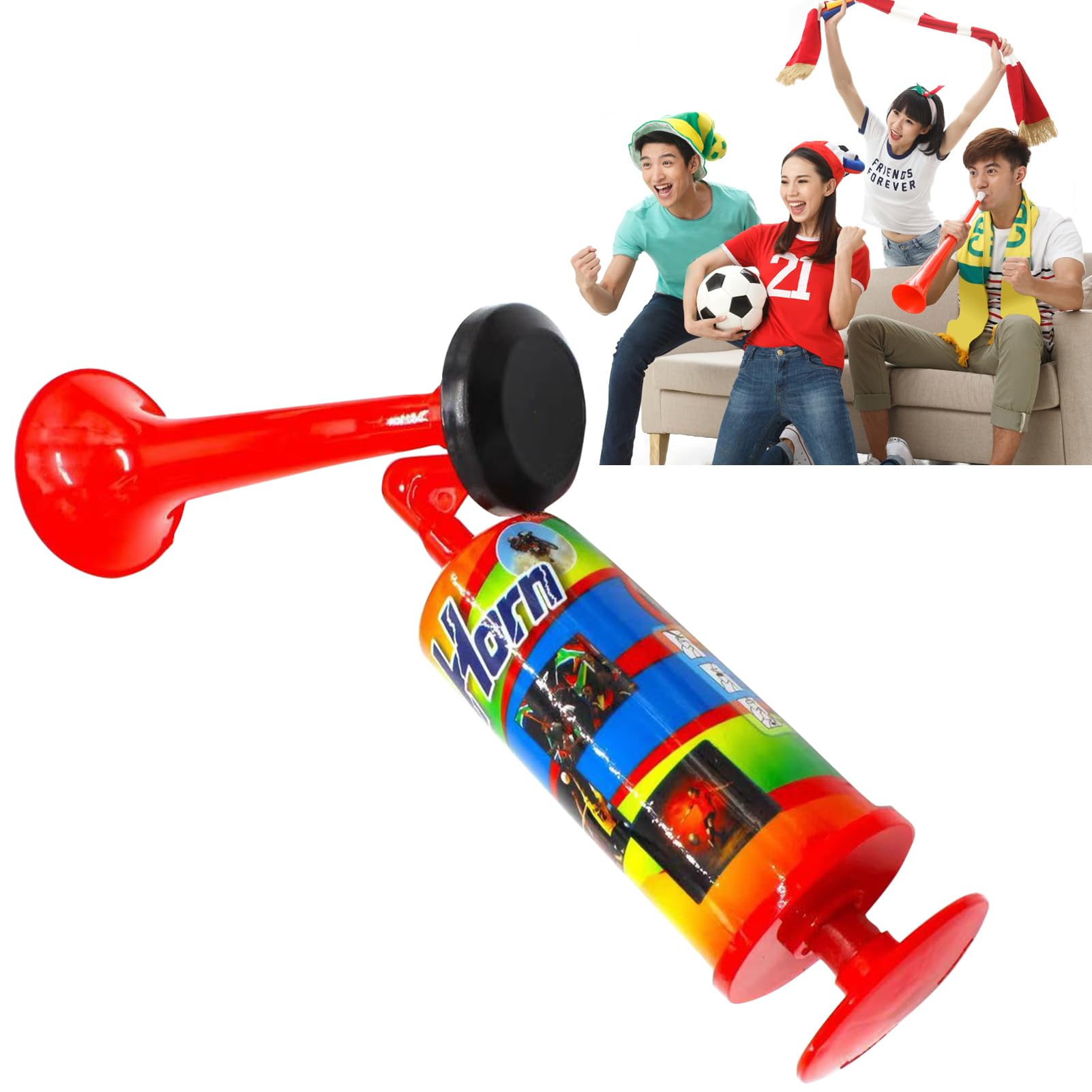 Portable Sports Mist Horn with Loud Sound & Air Pump - Manual Mini Hand Pump Air Horn for Car, Boat, Sports Events & Camping - Perfect for Outdoor Activities, Emergency Alerts & Team Cheering