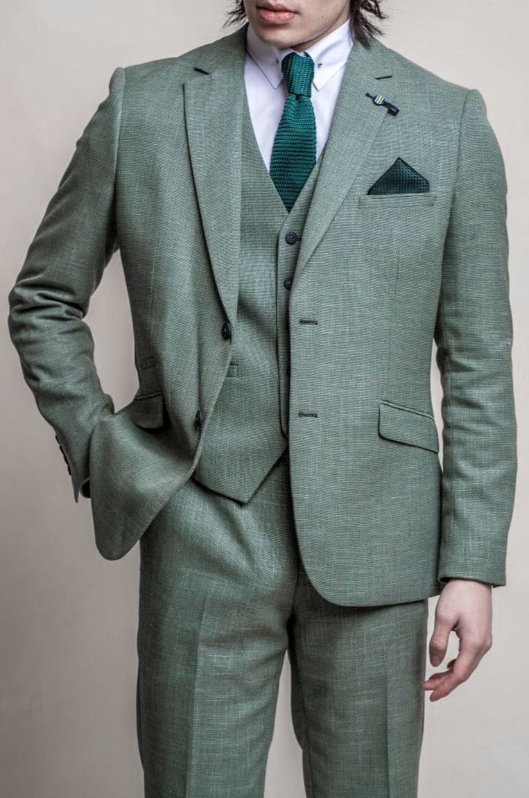 Cavani Miami Men's Lightweight 3-Piece Suit for Wedding, Business & Formal Events | Slim Fit Breathable Summer Suit Set