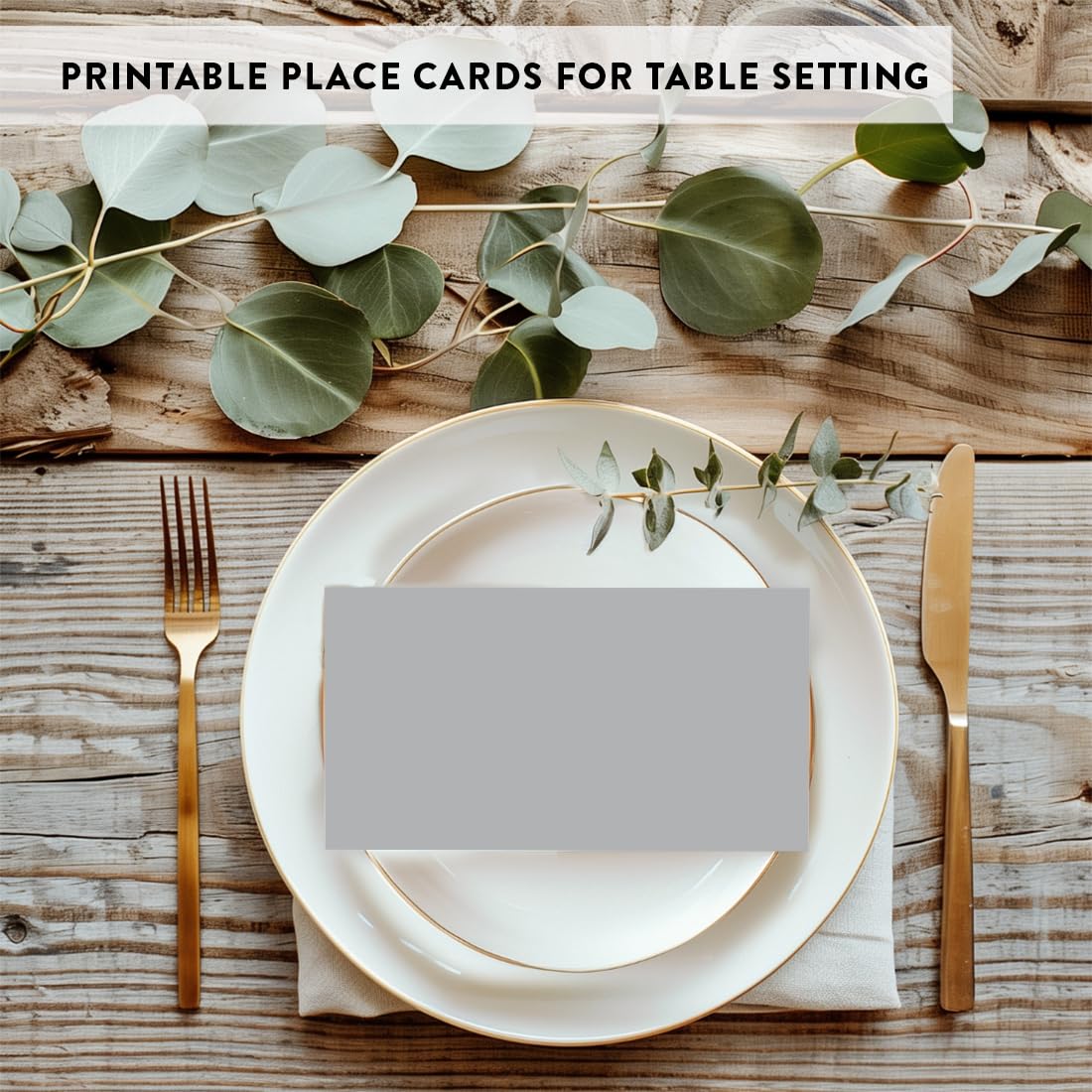 Andaz Press Printable Table Tent Place Cards - 20-Pack Gray Blank Name Cards for Wedding, Baby Shower & Graduation | Elegant Table Settings for Bridal, School & Food Events