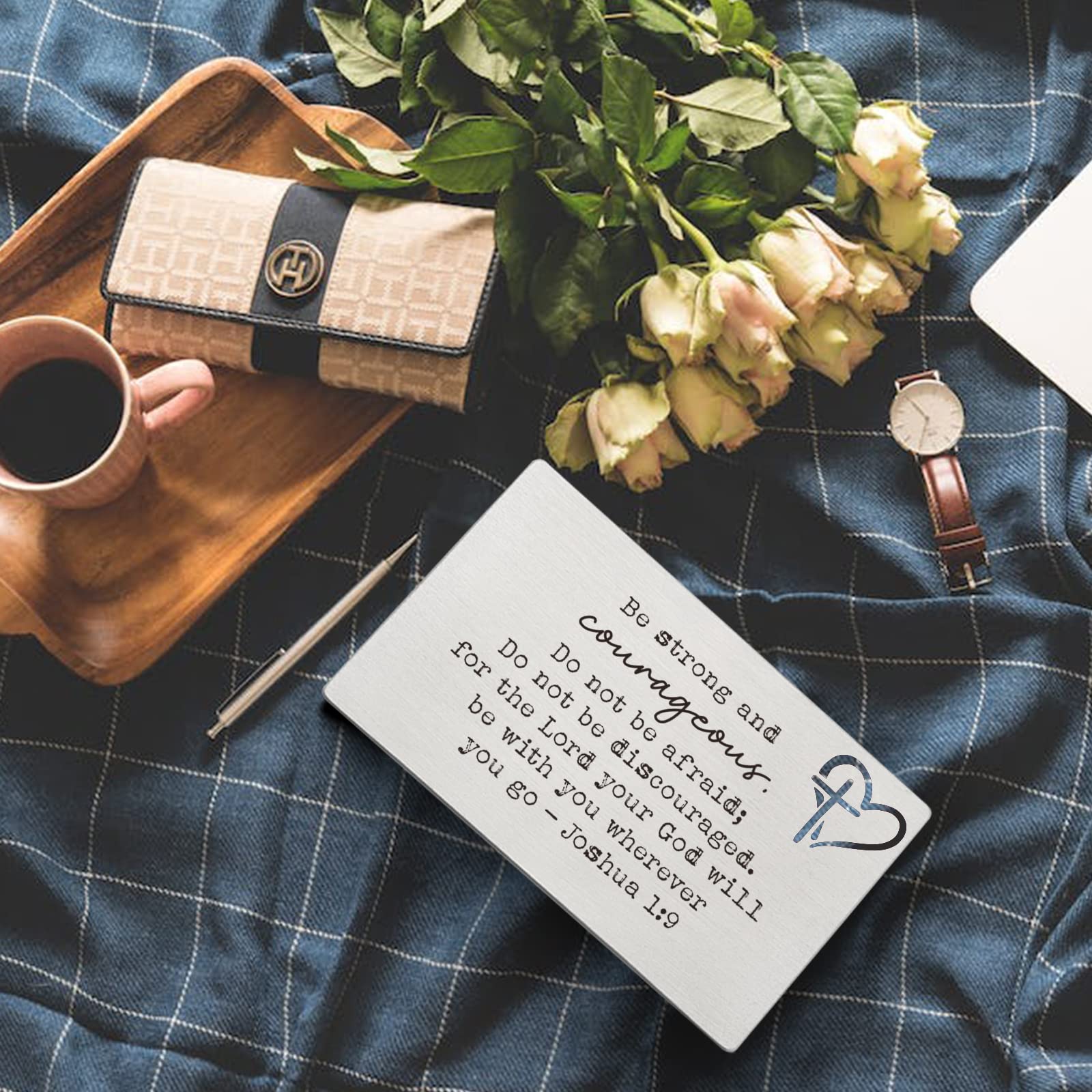 YODOCAMP Christian Engraved Wallet Insert Card - Inspirational Religious Gift for Men & Women - Encouragement Card for Christmas, Birthday, Graduation - Perfect for Daily Carry, Church Events & Special Occasions
