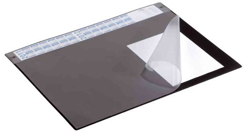 Premium 650x520mm Black Desk Mat with Removable Overlay - Waterproof & Anti-Slip Office Desk Protector for Computer, Keyboard & Mouse - Ideal for Home Office, Gaming & Workspace Organization