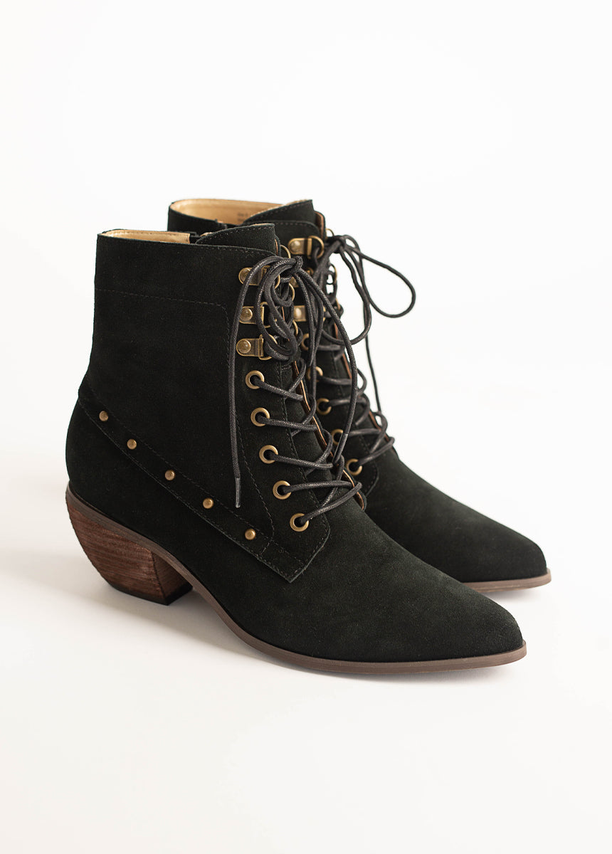 Virginia Boot in Black Suede - Waterproof Suede Ankle Boots for Women, Comfortable Winter Shoes with Non-Slip Sole | Perfect for Hiking, Outdoor Activities & Casual Wear