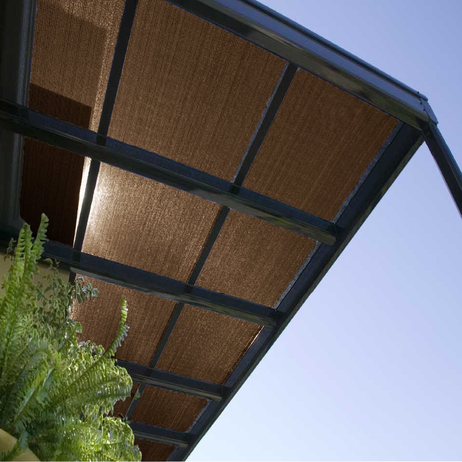 E&K Sunrise 6' x 201' Sun Shade Fabric Roll - UV Resistant Outdoor Shade Cloth for Pergola, Backyard, Garden, Patio, Deck & Greenhouse - Durable Brown Shade Cover for Sun Protection & Privacy