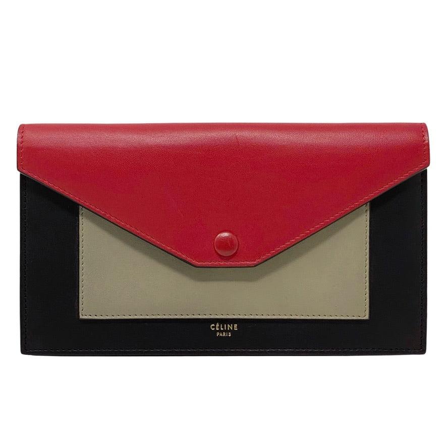 Celine Red Large Pocket Wallet On Chain - Stylish Crossbody Bag for Women | Perfect for Parties, Travel & Everyday Use