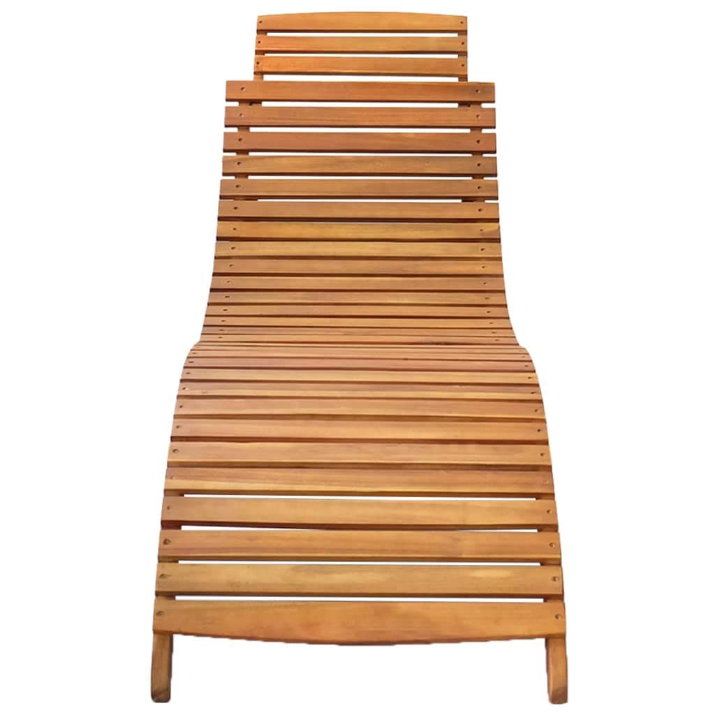 Estink Chaise Lounge - Foldable Wooden Outdoor Lounge Chair with Waterproof Design for Relaxing in Garden, Patio or Poolside | Natural Style Home Furniture