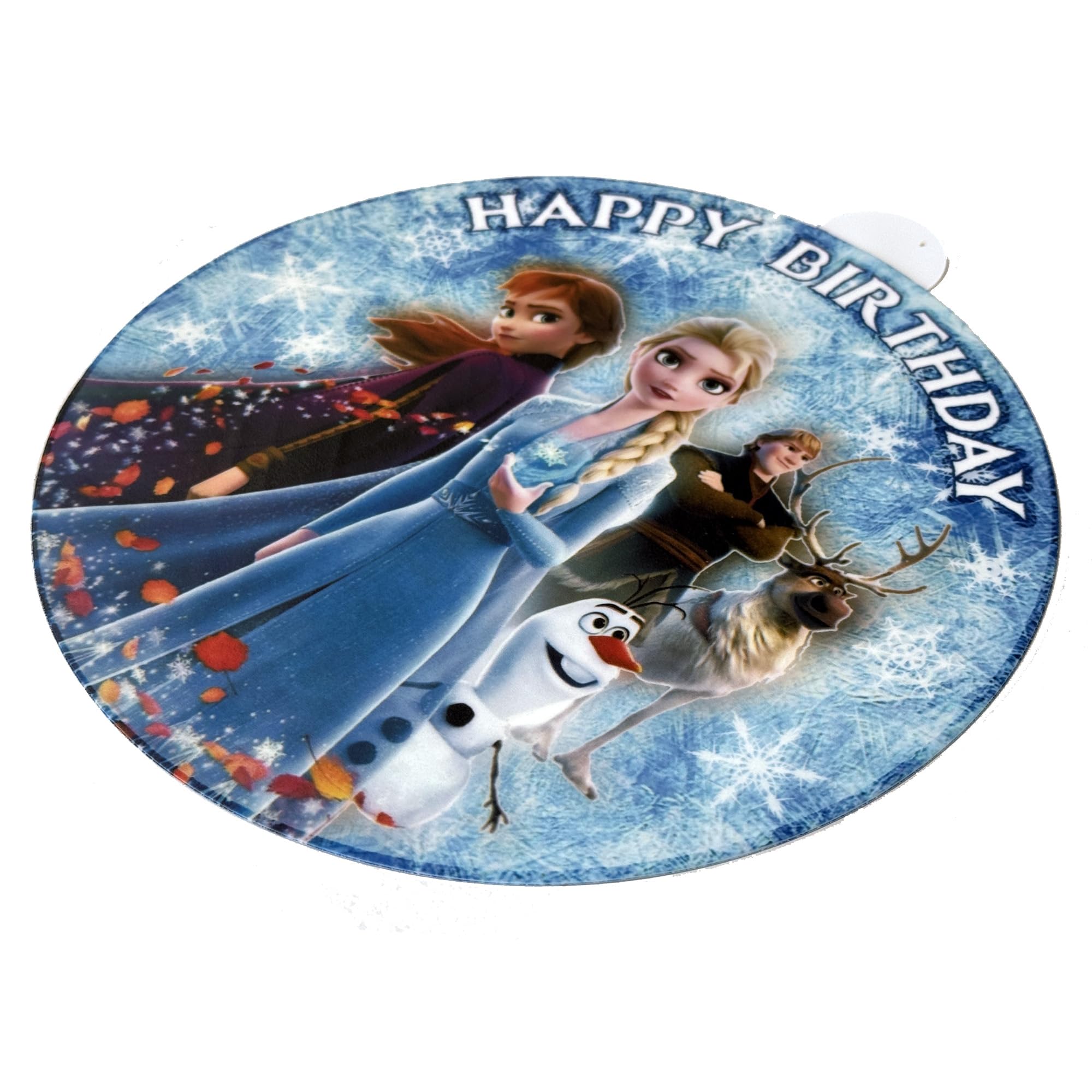 Edible Frozen Cake Topper - 20cm Round Fondant Birthday Cake Decoration for Kids | Perfect for Frozen-Themed Birthday Parties, Baby Showers & Special Celebrations