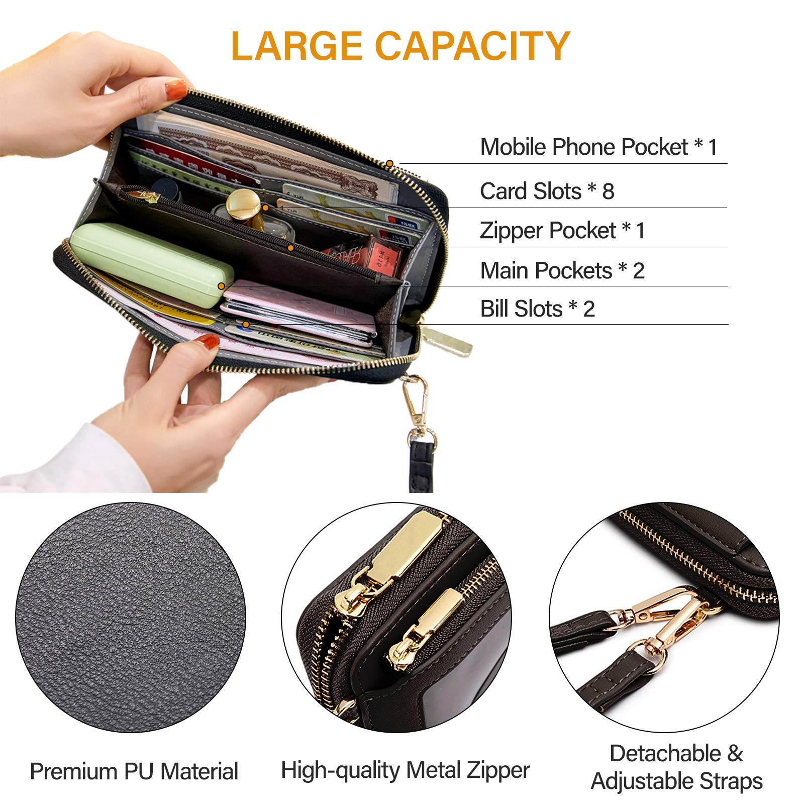 Women's RFID Blocking Crossbody Phone Purse - Small Touch Screen Wristlet Wallet for Smartphones | Perfect for Travel, Shopping & Daily Use