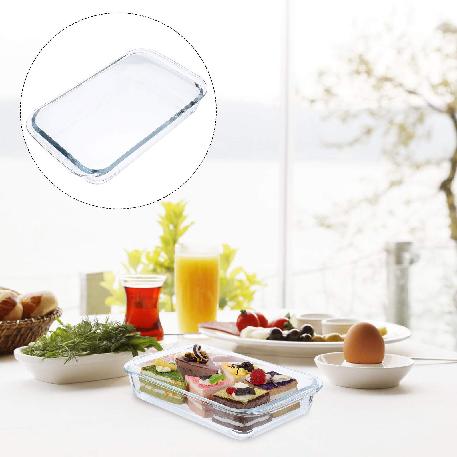 DOITOOL 9-Inch Transparent Glass Pie Pan - Portable Baking Dish for Pies, Quiches & Desserts - Durable & Heat-Resistant Bakeware for Home & Professional Use - Perfect for Thanksgiving, Christmas & Holiday Baking