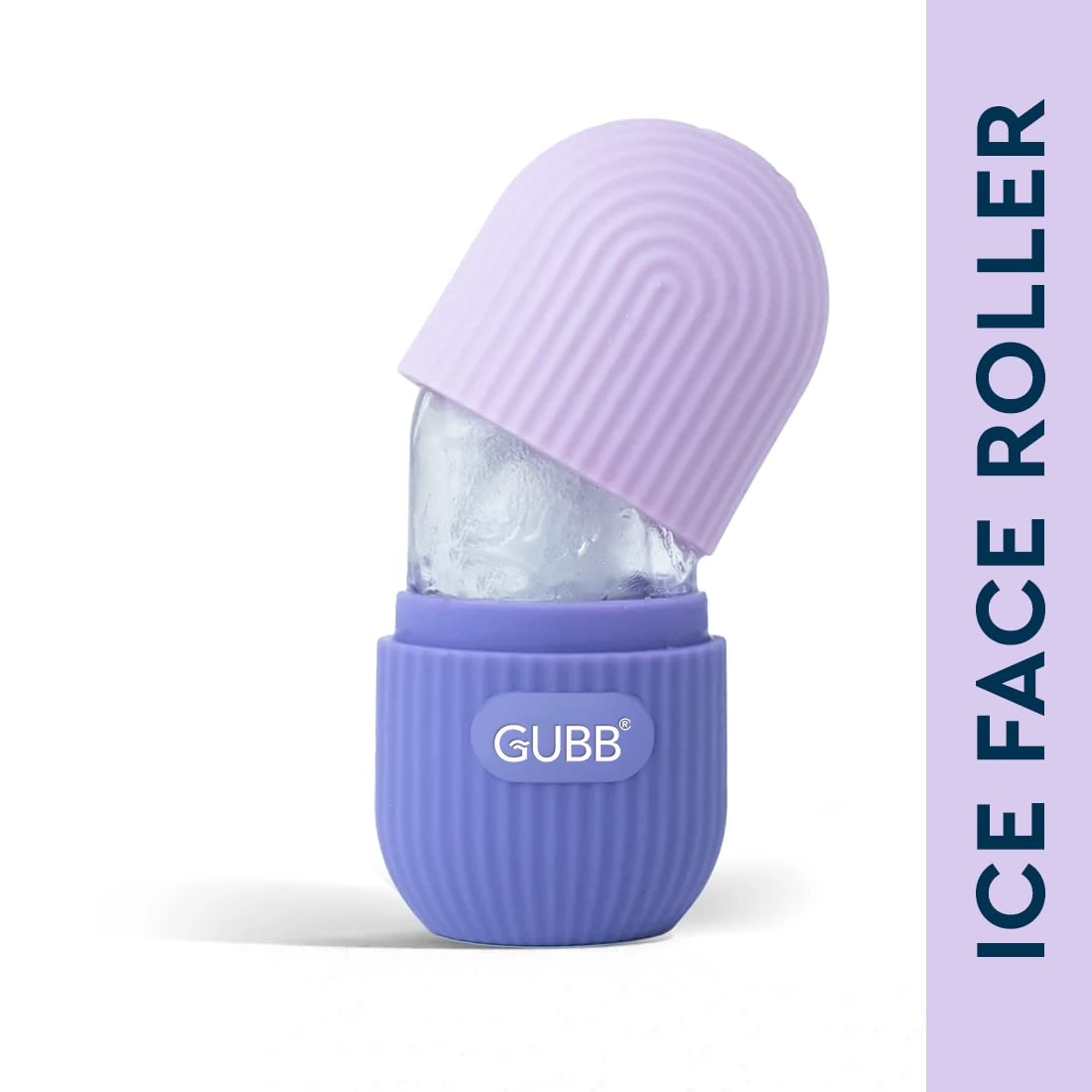 GUBB Ice Roller for Face & Neck Massage - Cooling Facial Roller for Puffy Eyes, Skin Tightening & Glowing Complexion | Reusable Silicone Face Massager for Dark Circles & Inflammation Relief | Perfect for Morning Routine, Post-Workout Recovery & Spa Day (Purple)