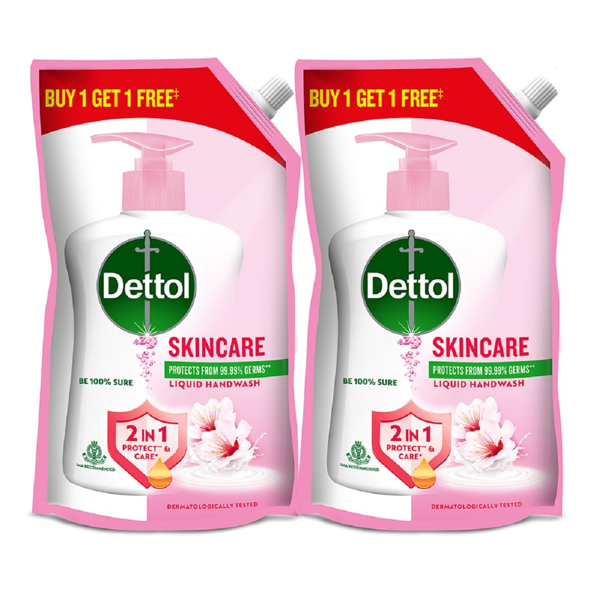 Dettol Liquid Handwash Refill 675ml (2 Pack) - pH Balanced Antibacterial Hand Soap for 10X Better Germ Protection - Ideal for Home, Kitchen, Bathroom & Office Use
