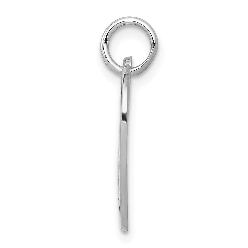 The Black Bow 14k White Gold Sweet 16 Heart Charm Pendant, 16mm - Perfect for Birthdays, Anniversaries, and Special Occasions
