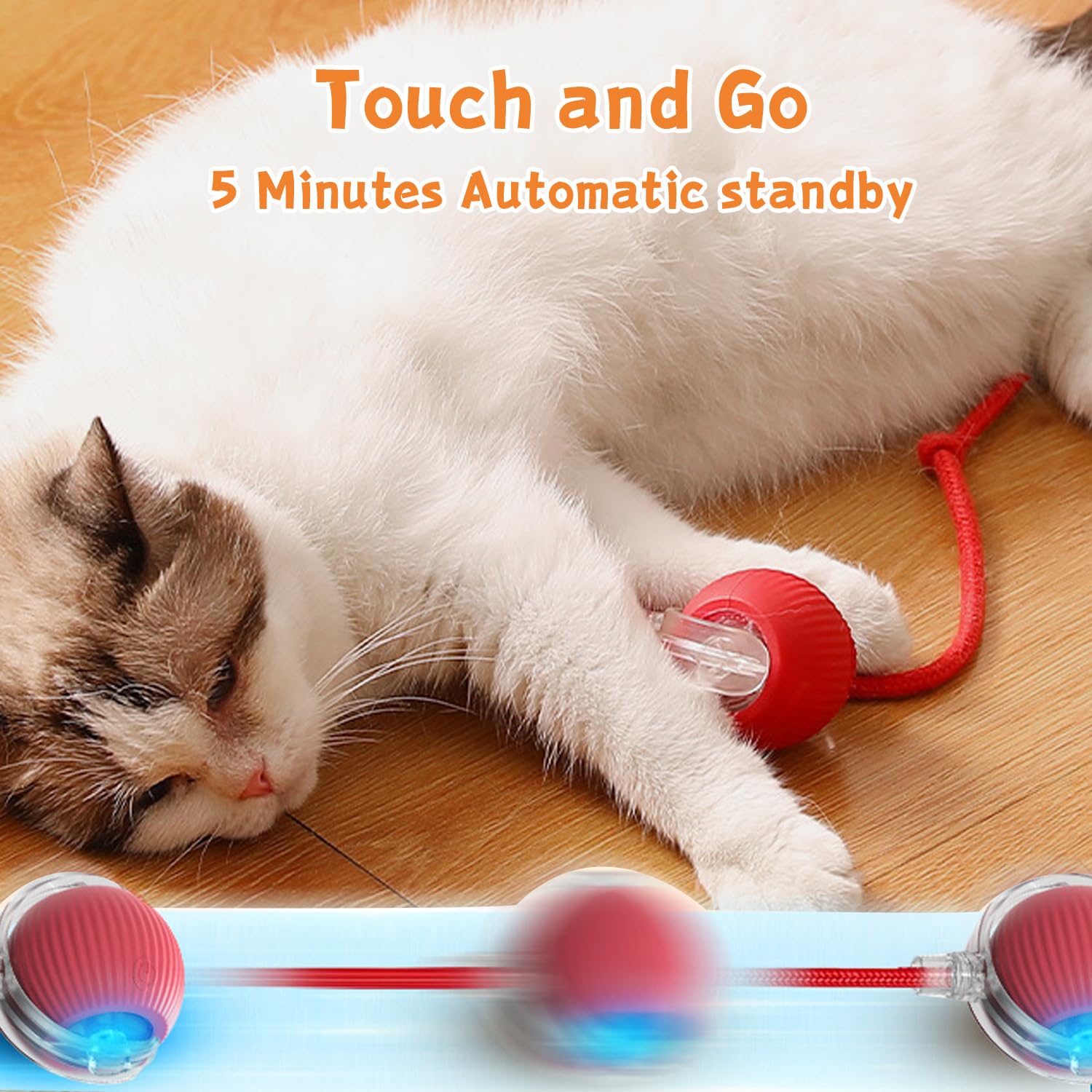 2PCS Interactive Dog Toys - Automatic Rolling Ball with 360° Motion for Indoor Dogs & Cats, Chew-Resistant & Smart Electric Pet Toy - Perfect for Playtime & Exercise (Red)