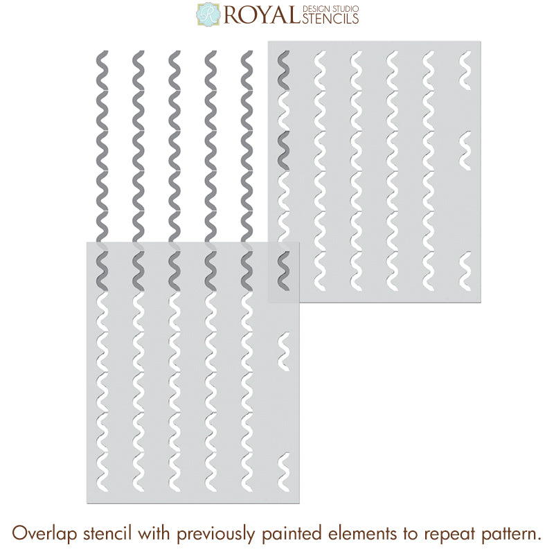 Rick Rack Ribbon Stripe Stencil - DIY Scrapbooking, Card Making & Craft Decoration Supplies for Home Decor and Party Planning